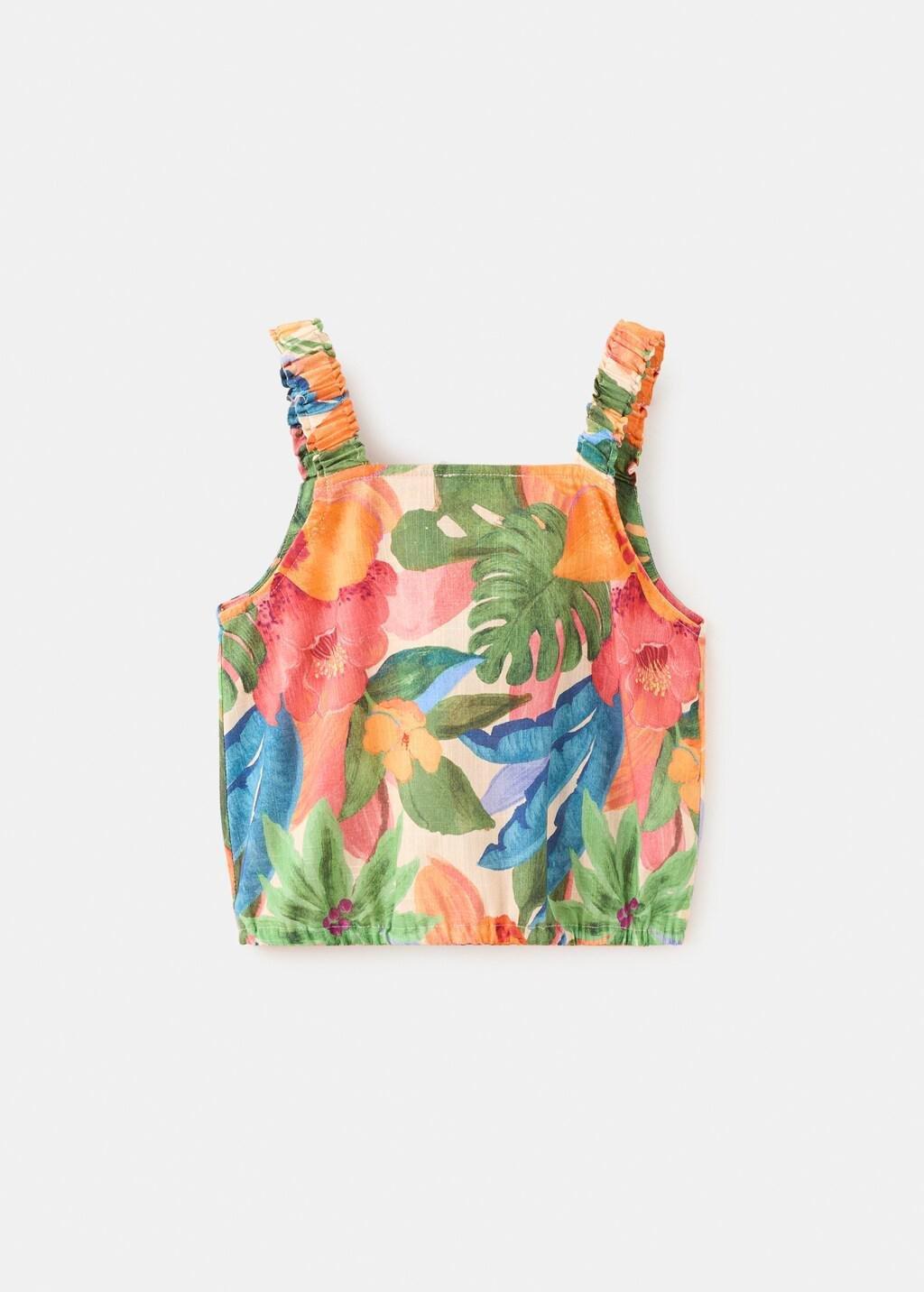 ORANGE Tropical print blouse, Kids Girl, Orange, large image number 2