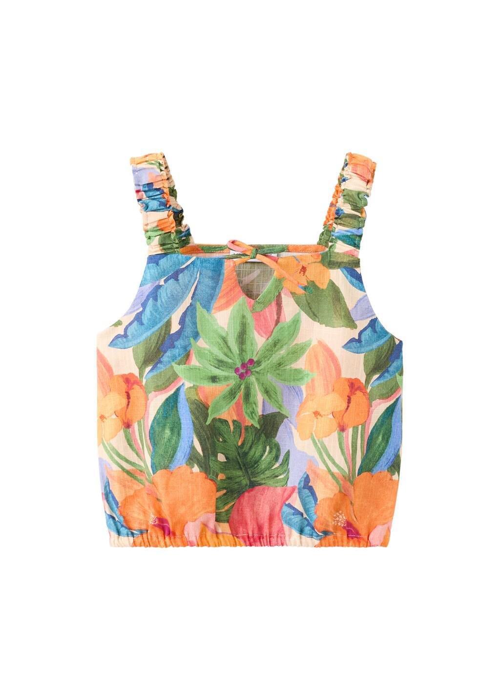 ORANGE Tropical print blouse, Kids Girl, Orange, large image number 5