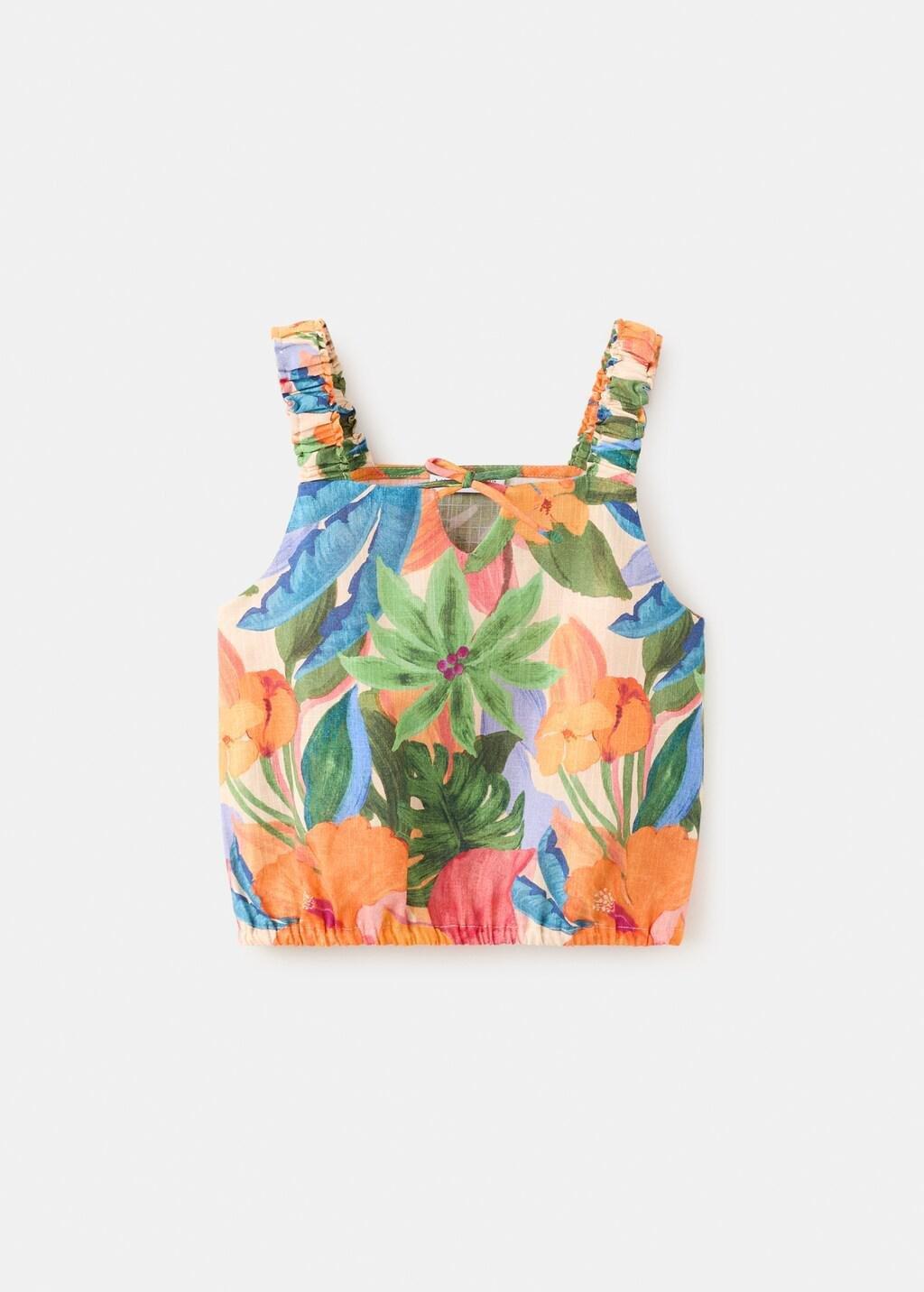 ORANGE Tropical print blouse, Kids Girl, Orange, large image number 6