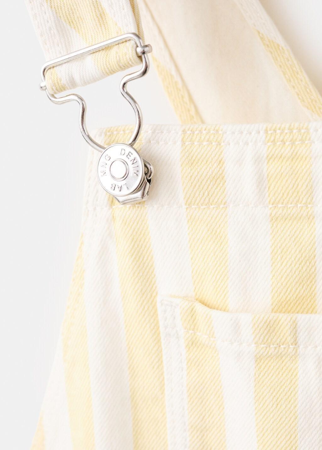 Yellow Denim Dungarees Stripes, Baby Boy, Yellow, large image number 0
