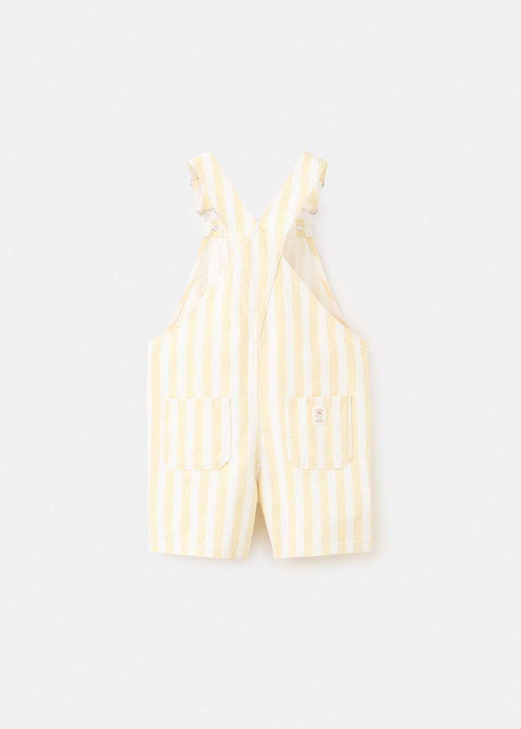 Yellow Denim Dungarees Stripes, Baby Boy, Yellow, large image number 1