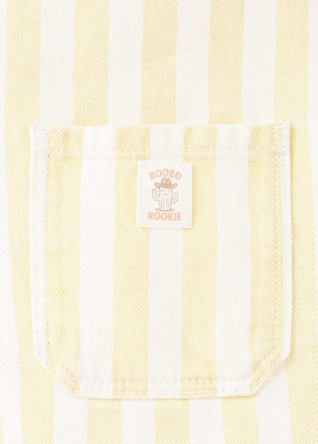 Yellow Denim Dungarees Stripes, Baby Boy, Yellow, large image number 3