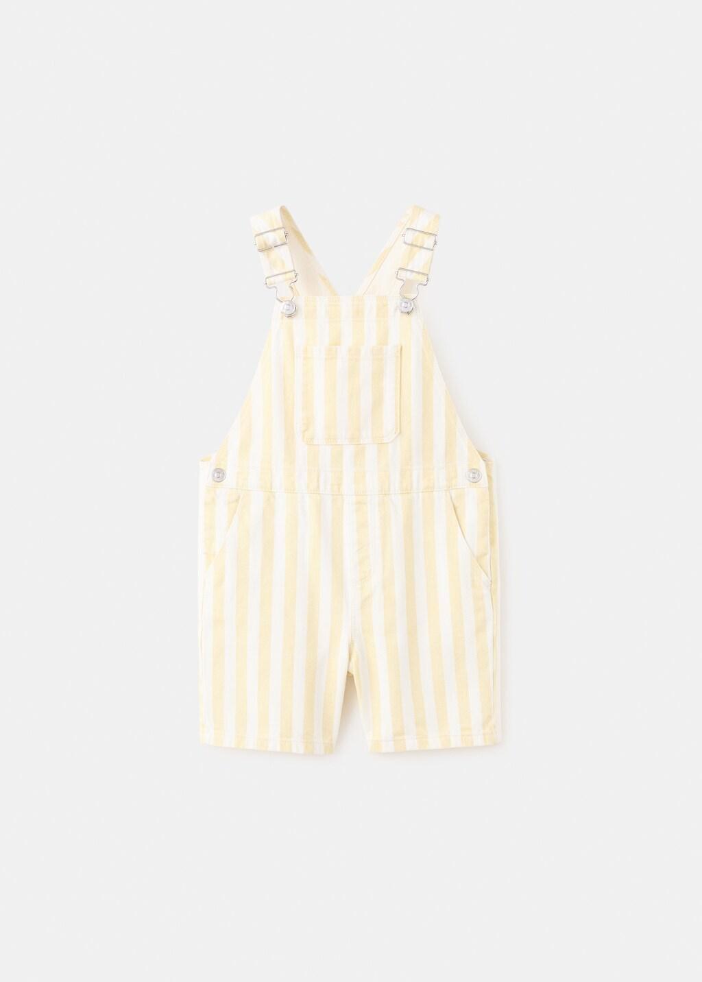 Yellow Denim Dungarees Stripes, Baby Boy, Yellow, large image number 5