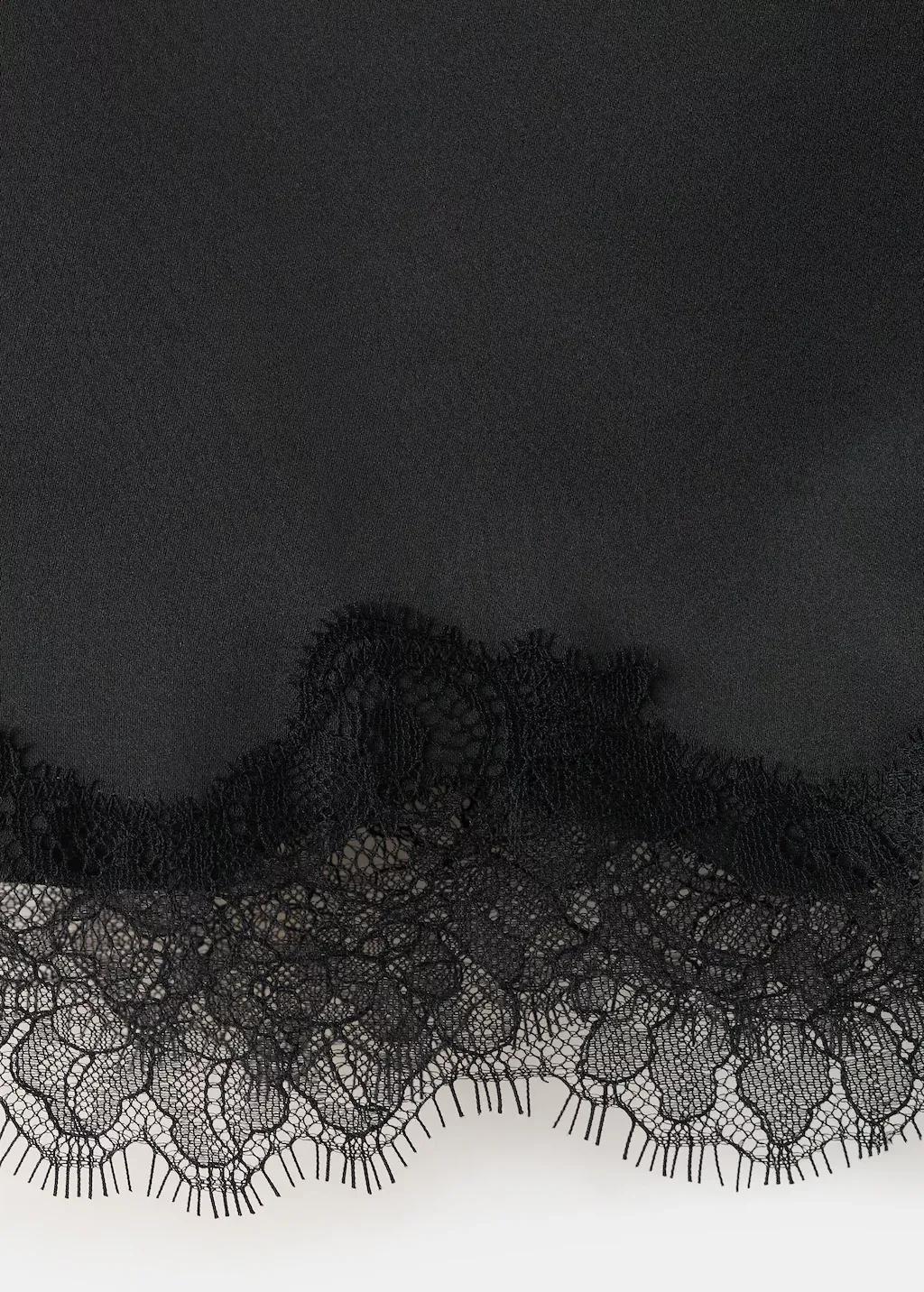 Black Lace Slip Skirt, Black, large image number 5