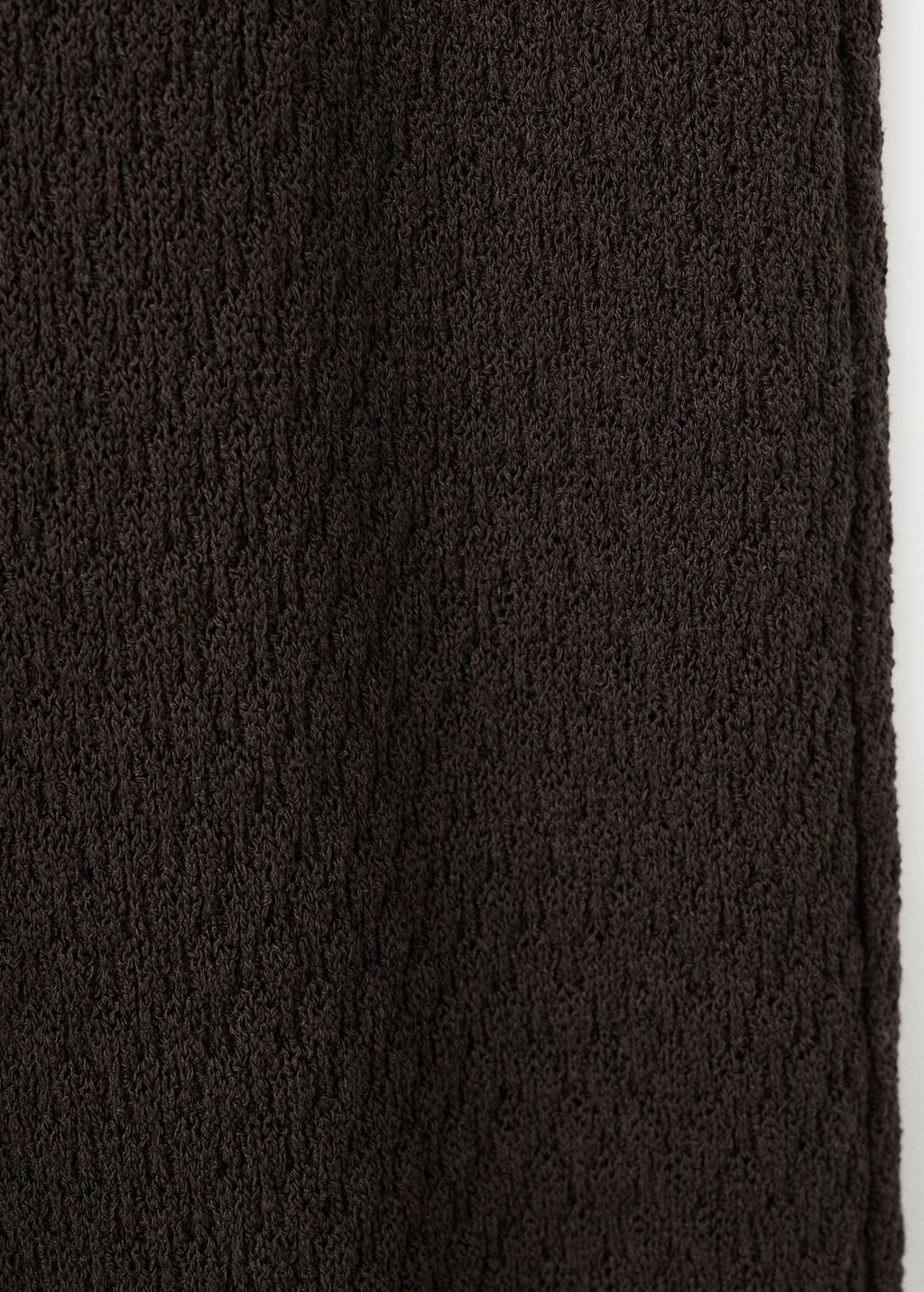 Brown Straight Knitted Trousers, 0201_30, large image number 5