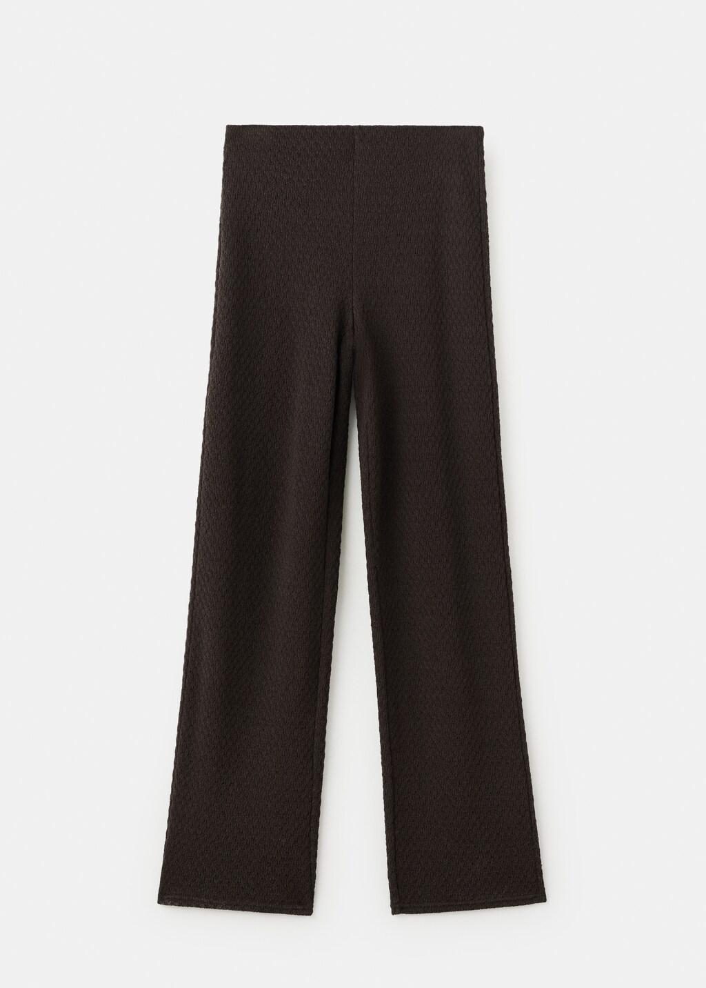 Brown Straight Knitted Trousers, 0201_30, large image number 7