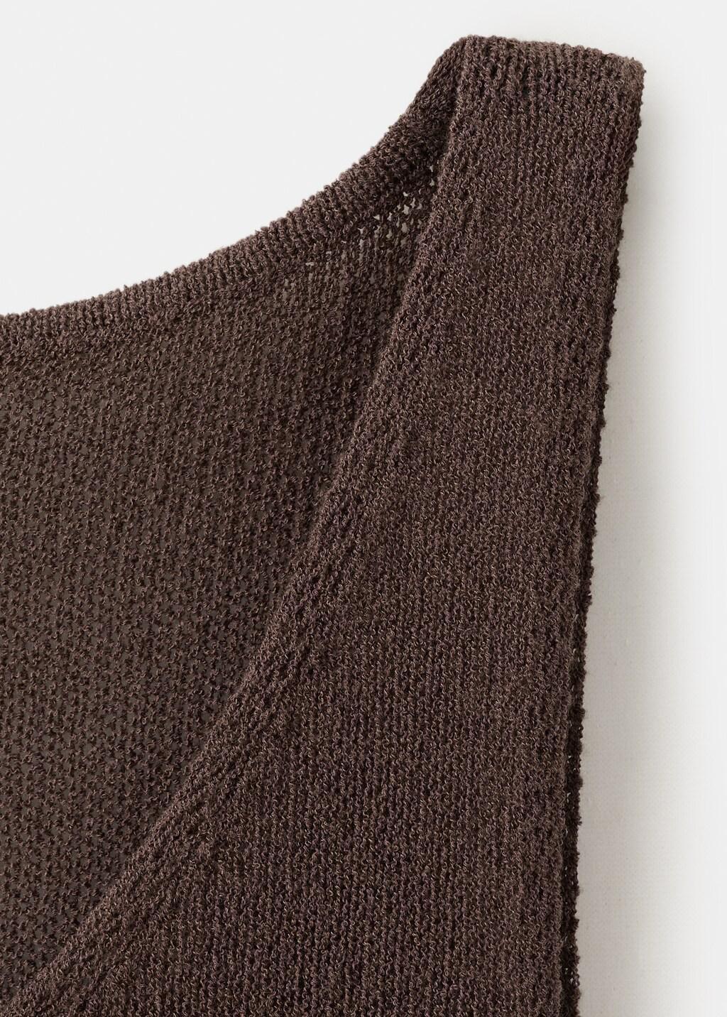 Brown Knitted Top With Knot Detail, 0201_32, large image number 1
