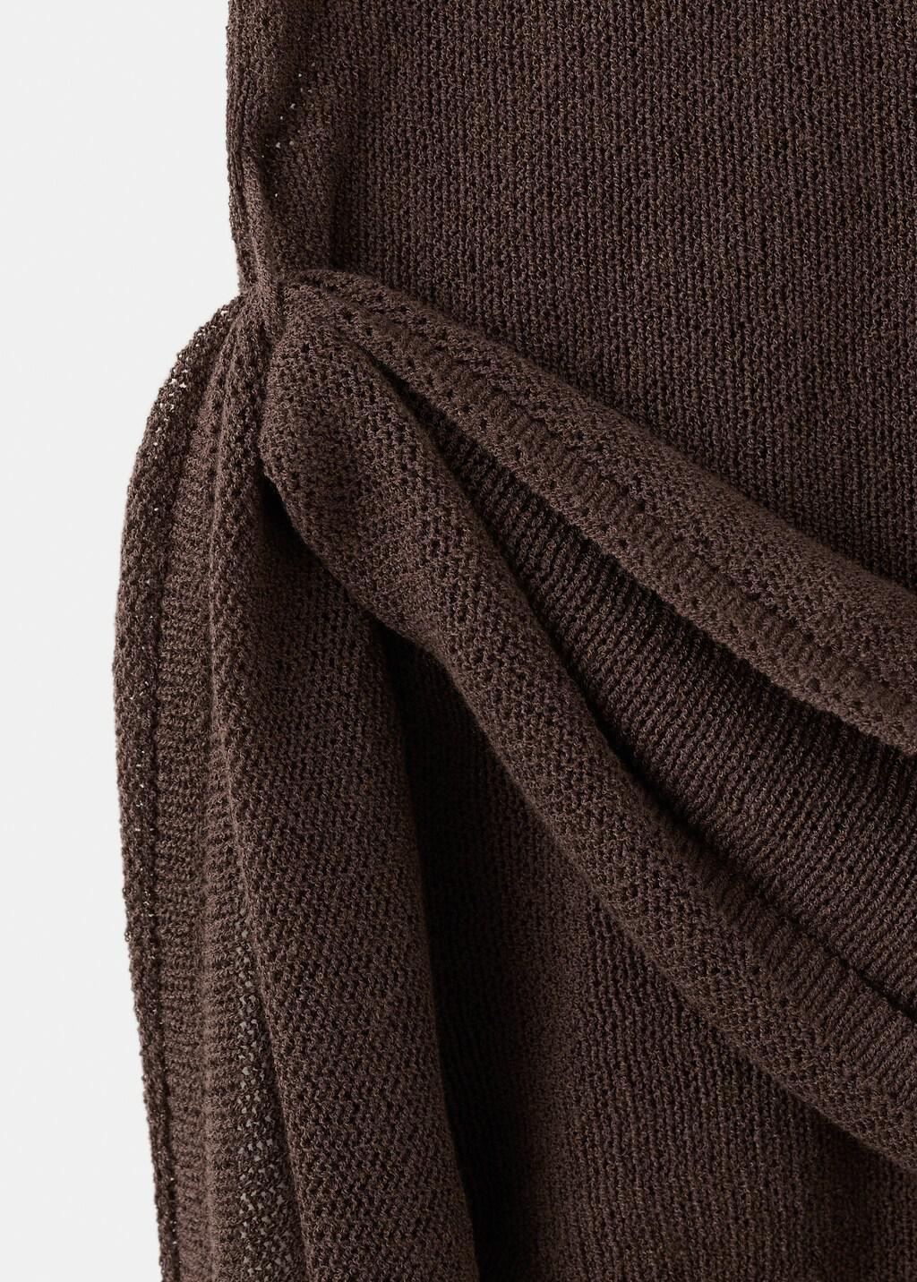 Brown Knitted Top With Knot Detail, 0201_32, large image number 5