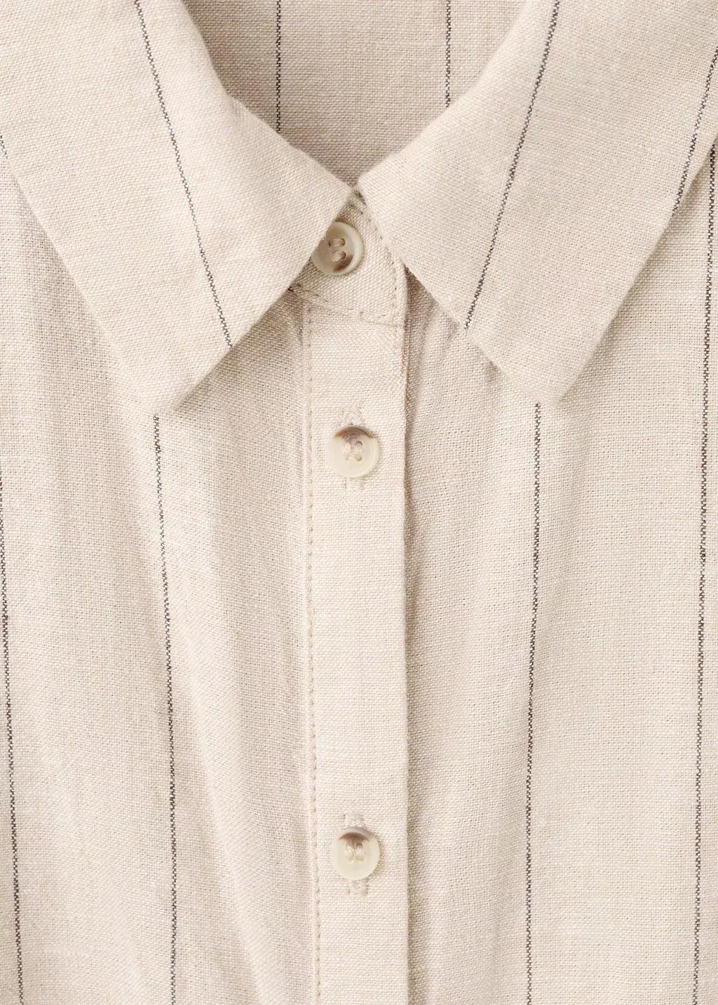 Brown Linen Pinstripe Shirt, 0201_30, large image number 1