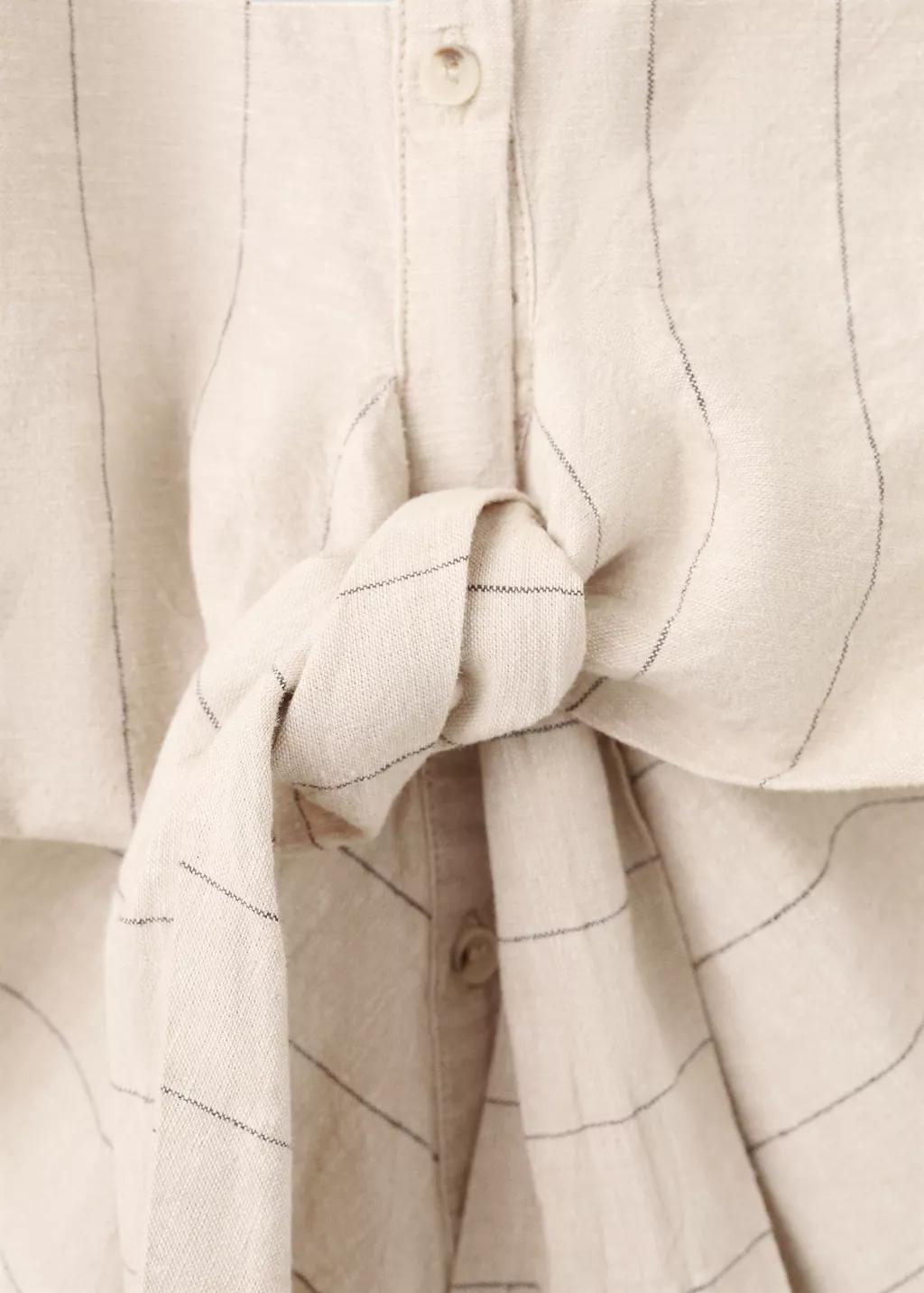 Brown Linen Pinstripe Shirt, 0201_30, large image number 5