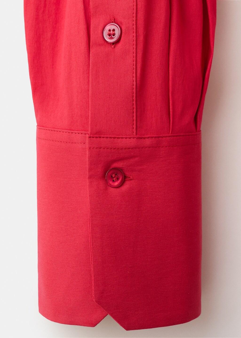 Red Poplin Shirt With Pocket, 0201_70, large image number 2