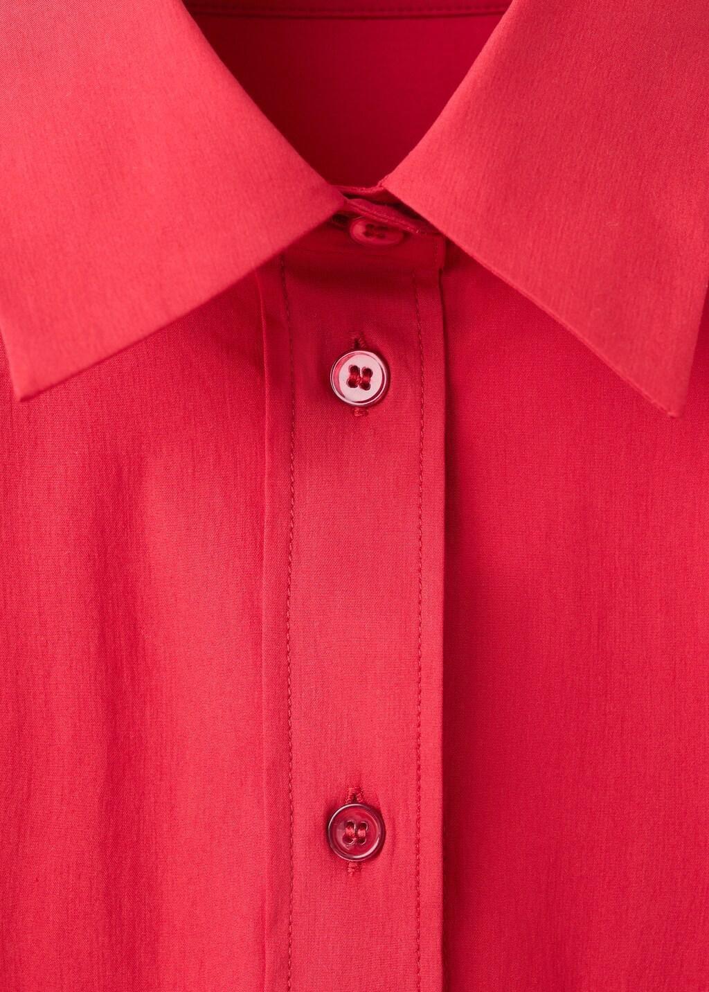 Red Poplin Shirt With Pocket, 0201_70, large image number 3
