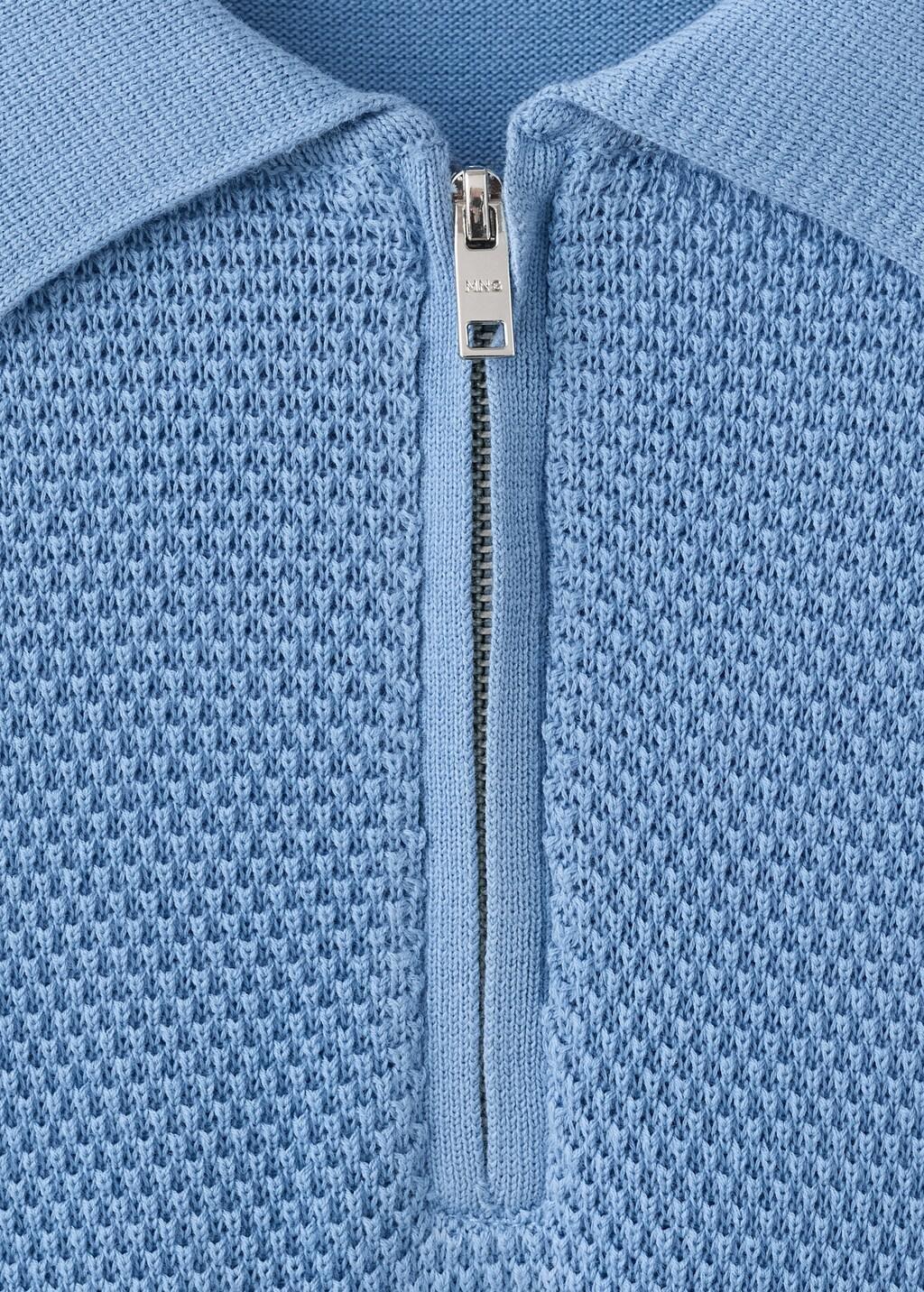 LT-PASTEL BLUE 100% cotton knitted polo structure, 0201_51, large image number 1