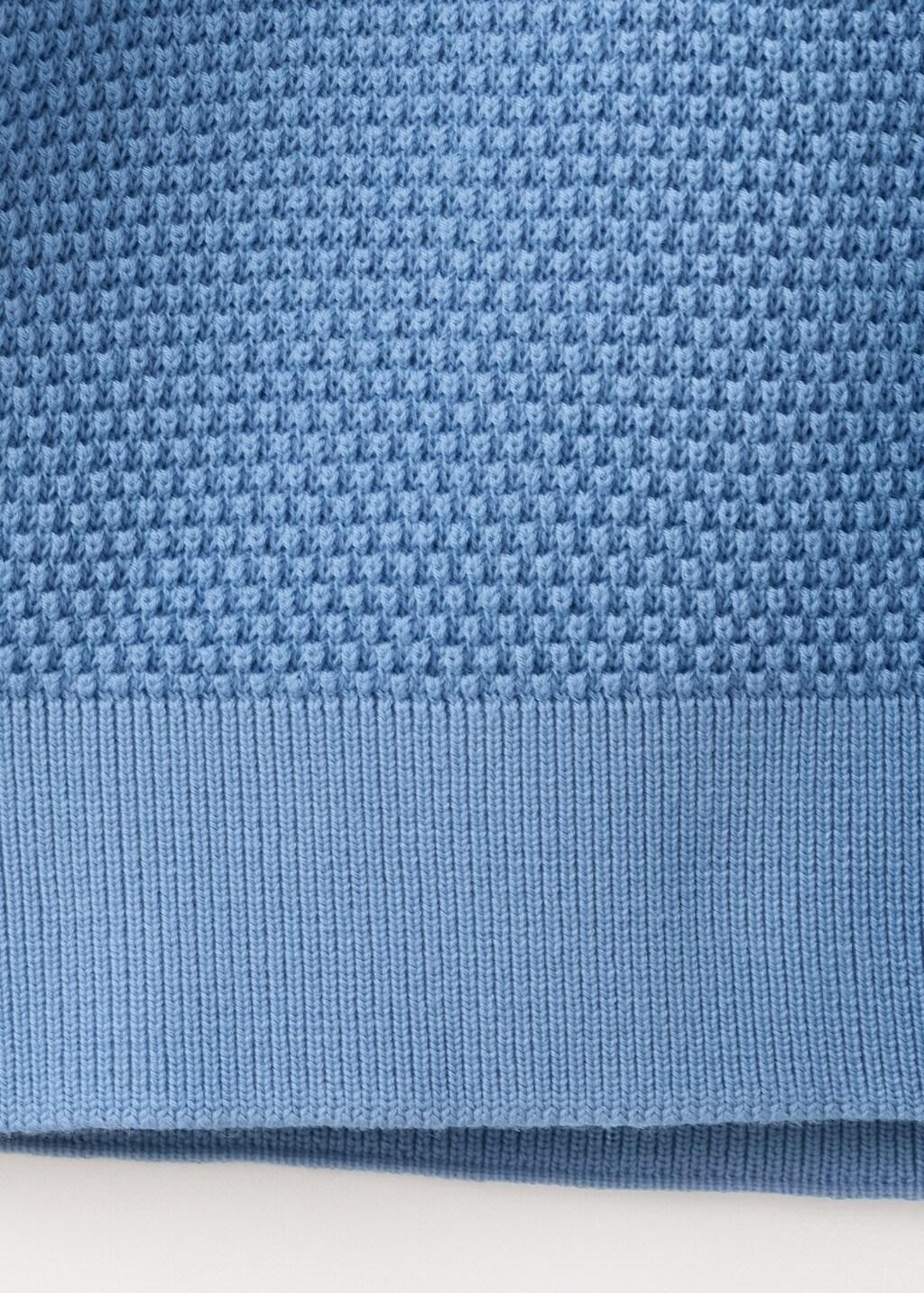 LT-PASTEL BLUE 100% cotton knitted polo structure, 0201_51, large image number 5