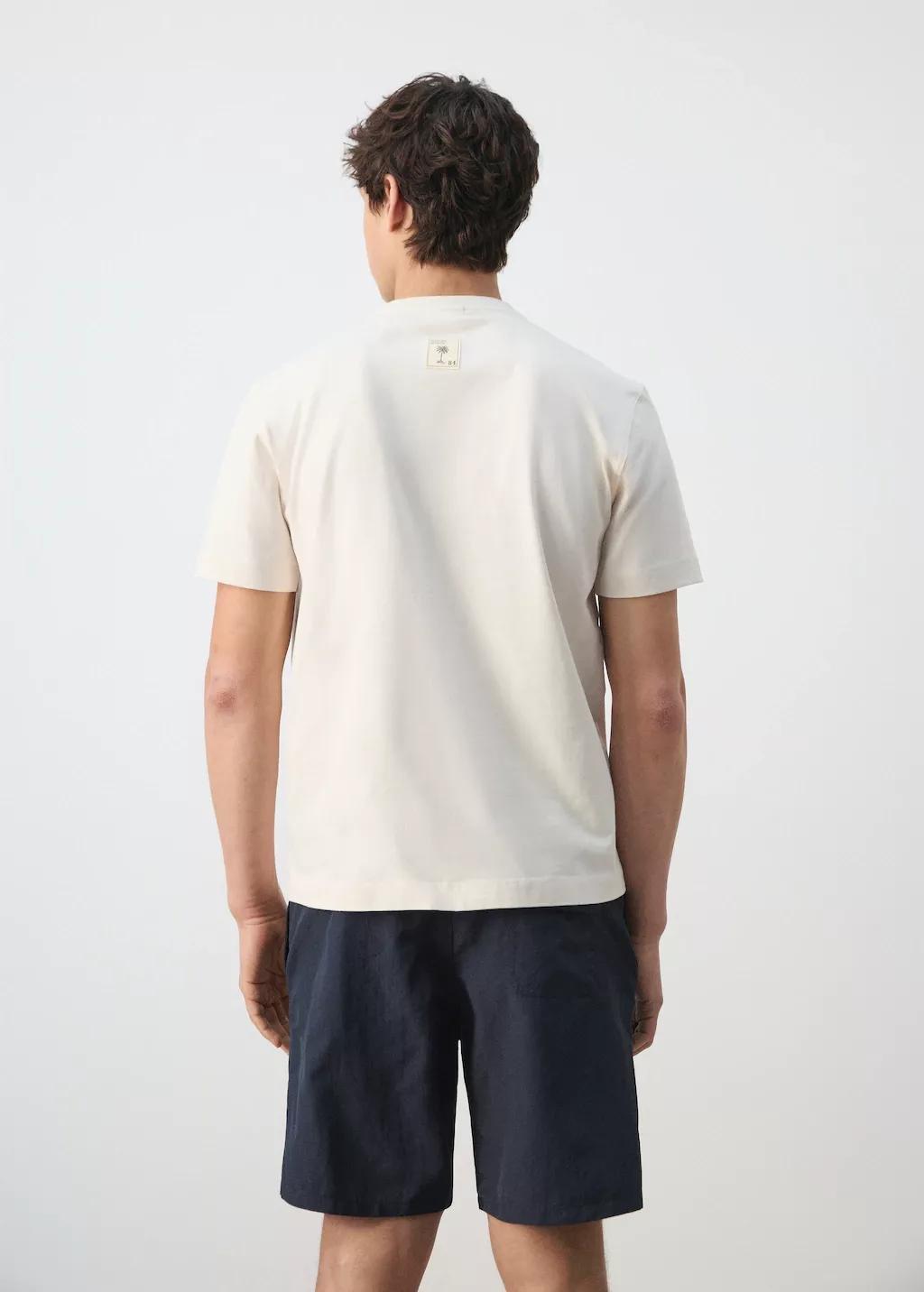 White 100% Cotton Embroidered T-Shirt, White, large image number 2