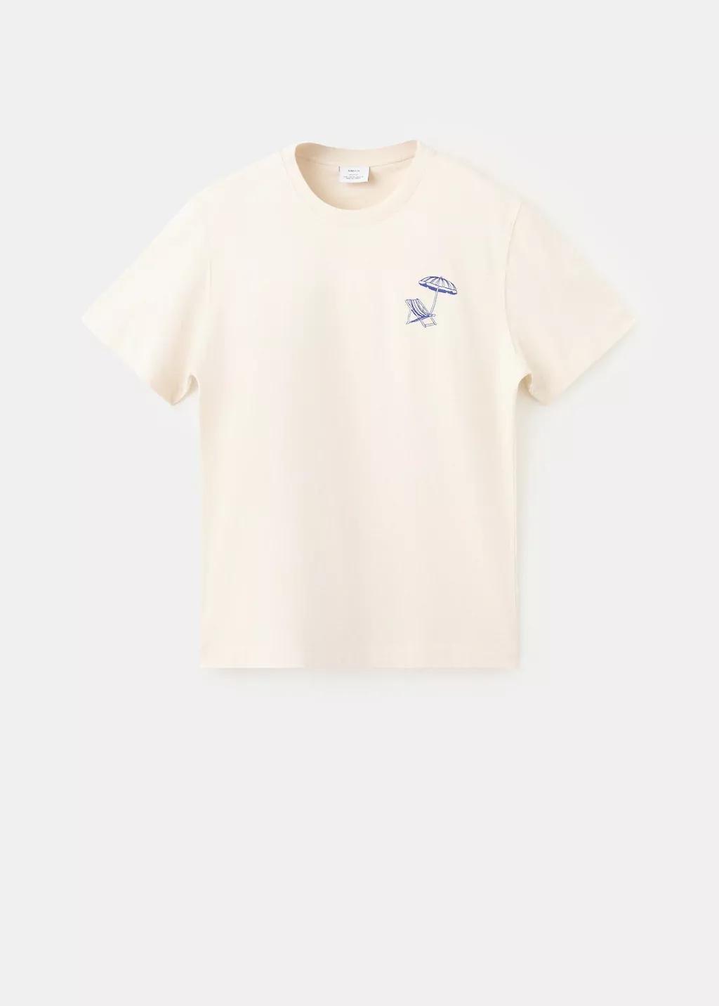 White 100% Cotton Embroidered T-Shirt, White, large image number 8