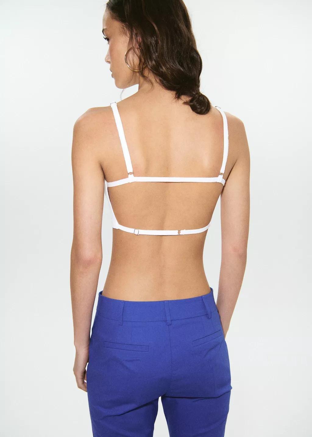 Blue Straight-Leg Trousers With Seam Detail, 0201_52, large image number 2