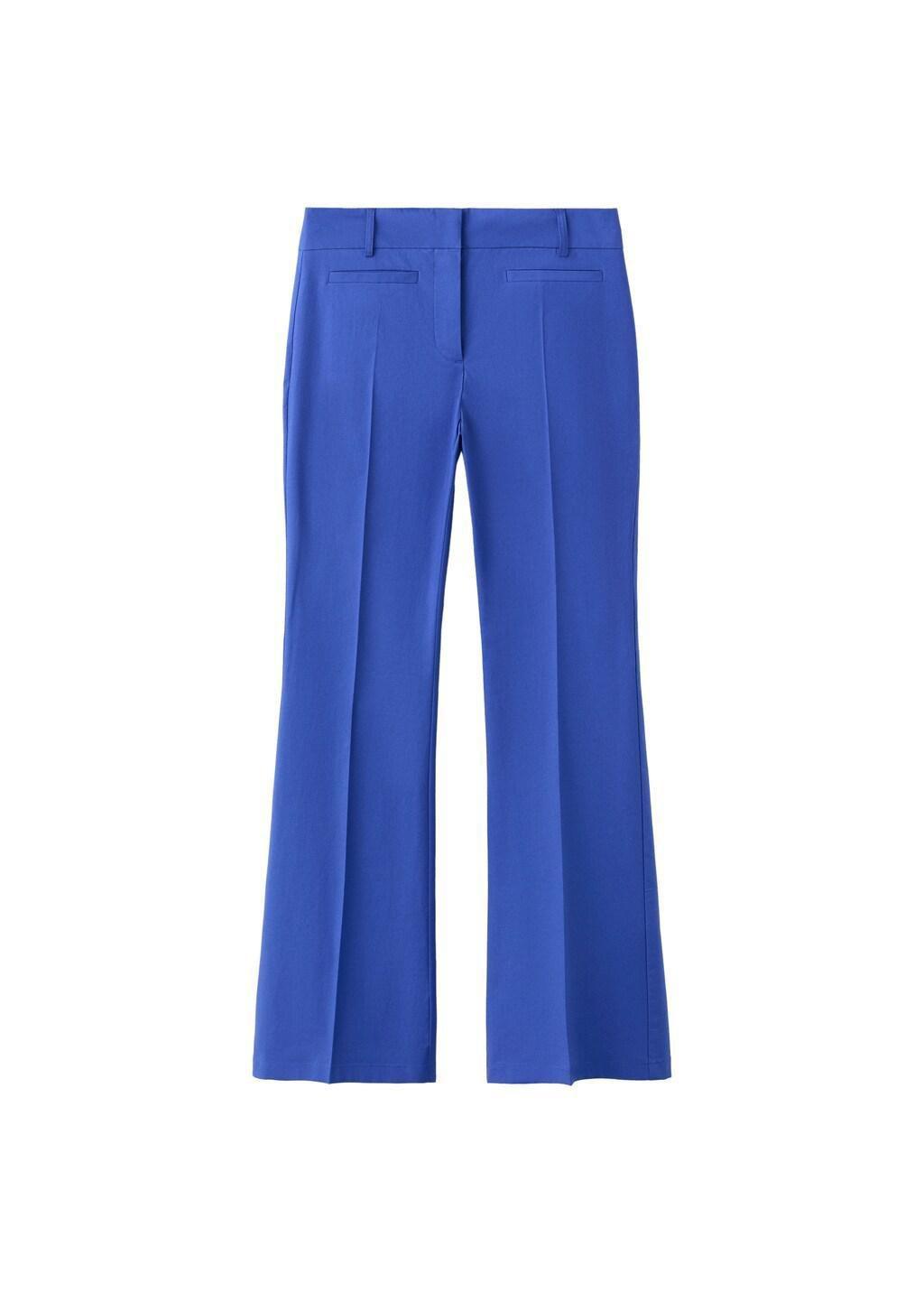 Blue Straight-Leg Trousers With Seam Detail, 0201_52, large image number 6