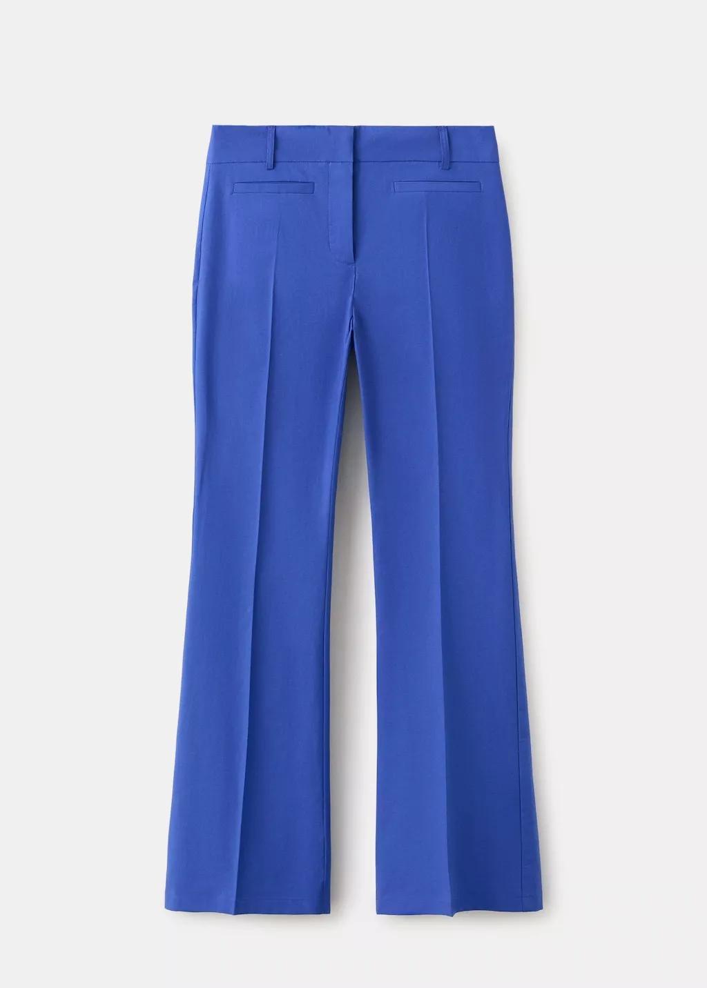 Blue Straight-Leg Trousers With Seam Detail, 0201_52, large image number 7