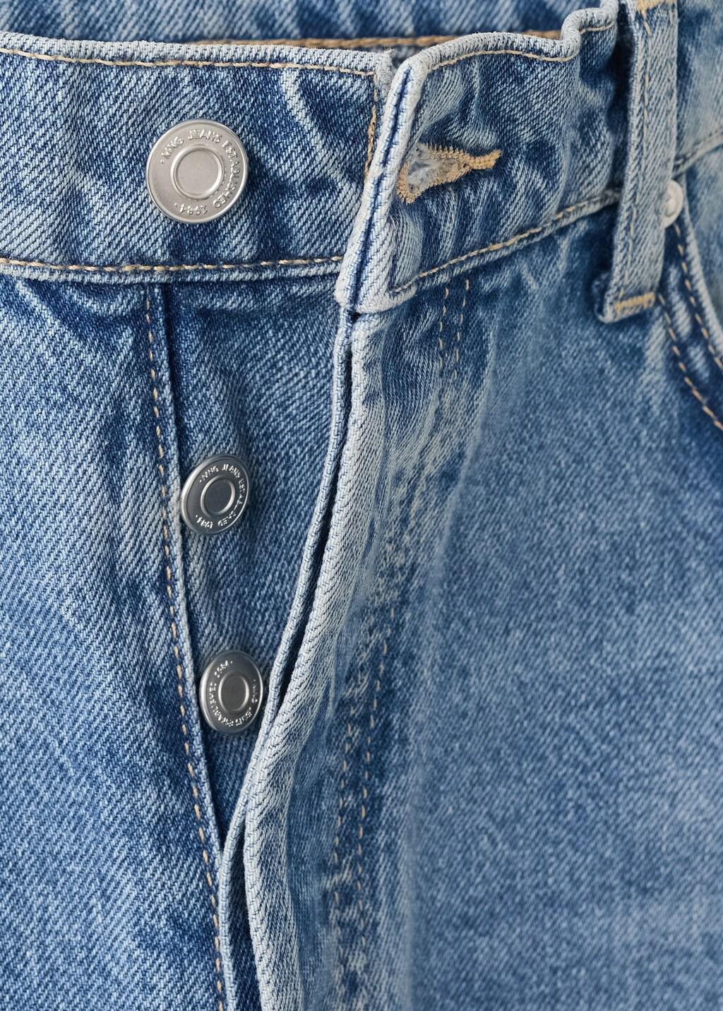 Blue High-Waisted Mom-Fit Jeans, 0201_TM, large image number 1