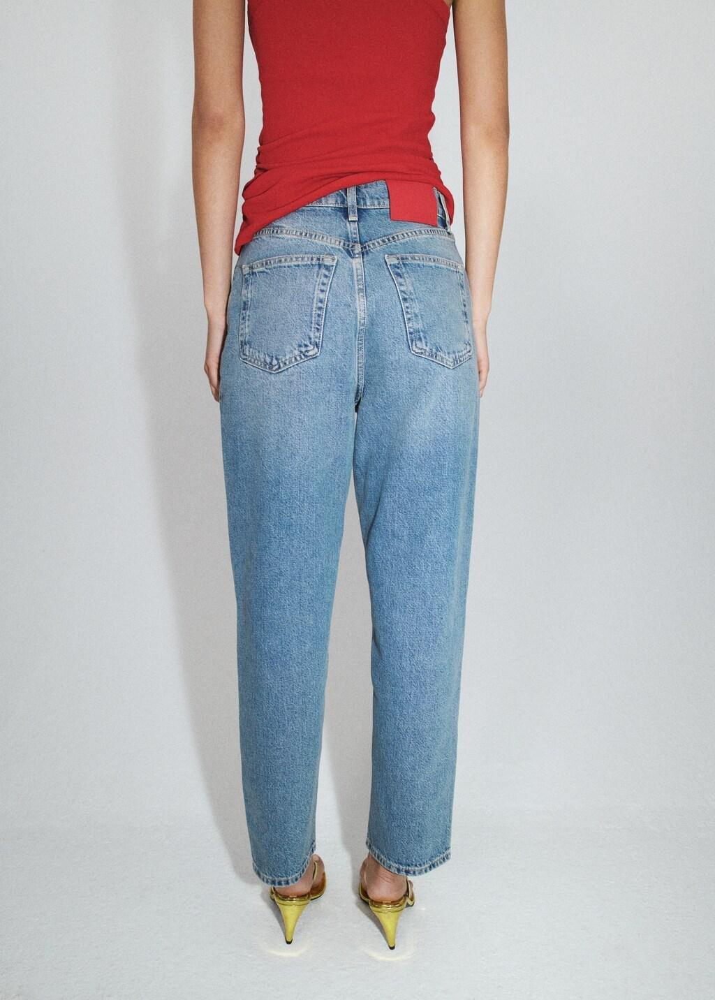 Blue High-Waisted Mom-Fit Jeans, 0201_TM, large image number 2
