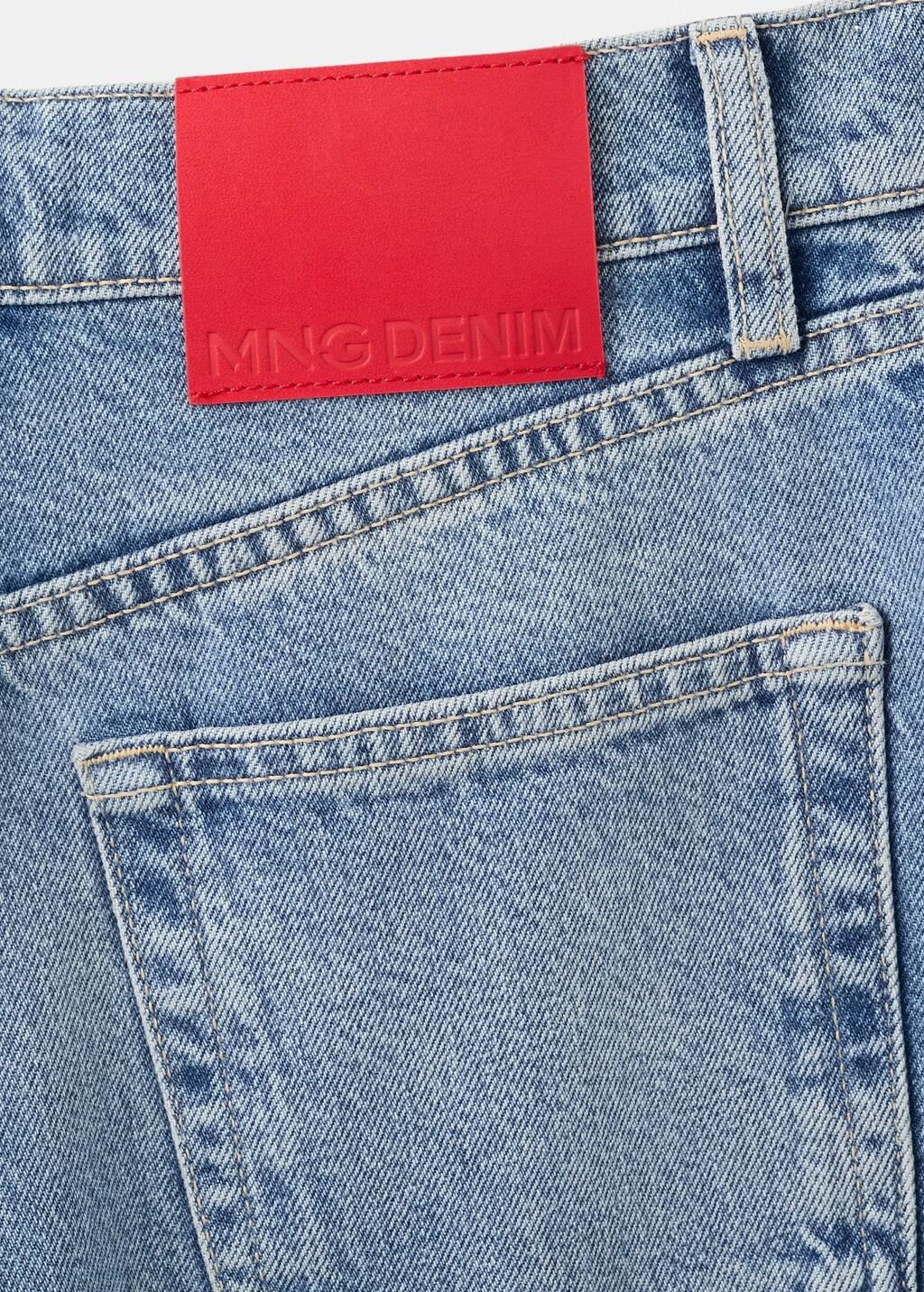 Blue High-Waisted Mom-Fit Jeans, 0201_TM, large image number 5