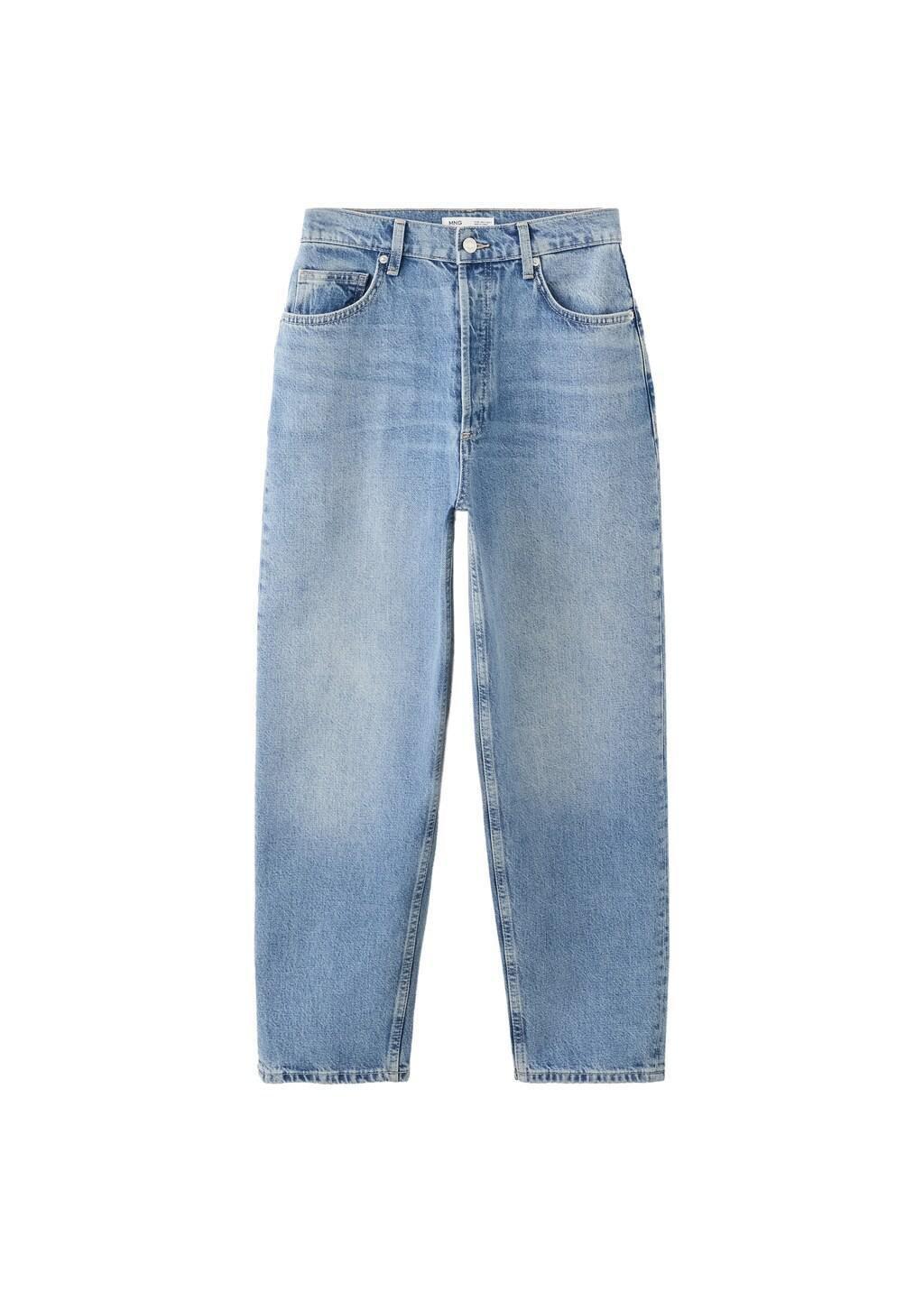 Blue High-Waisted Mom-Fit Jeans, 0201_TM, large image number 6