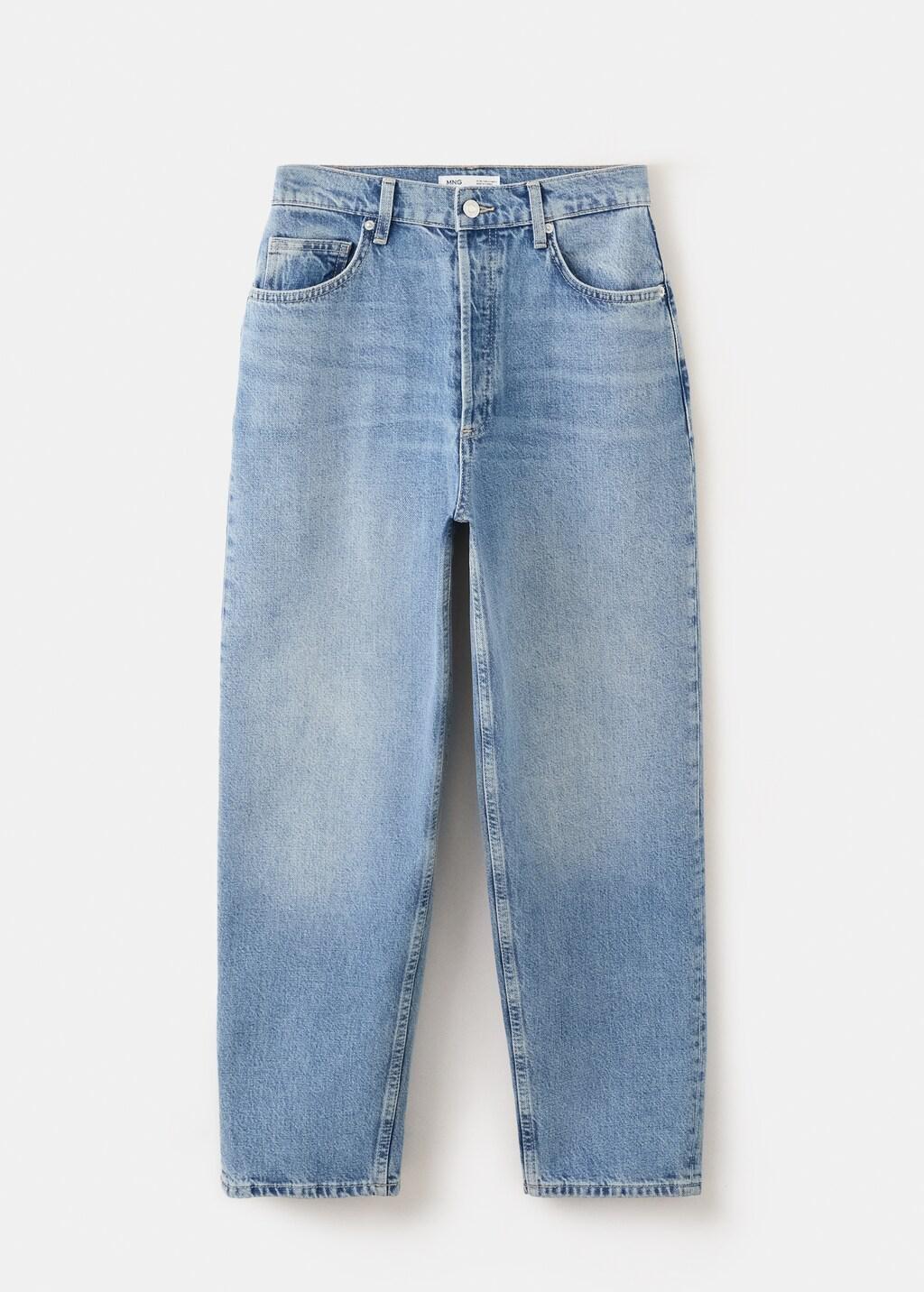 Blue High-Waisted Mom-Fit Jeans, 0201_TM, large image number 7