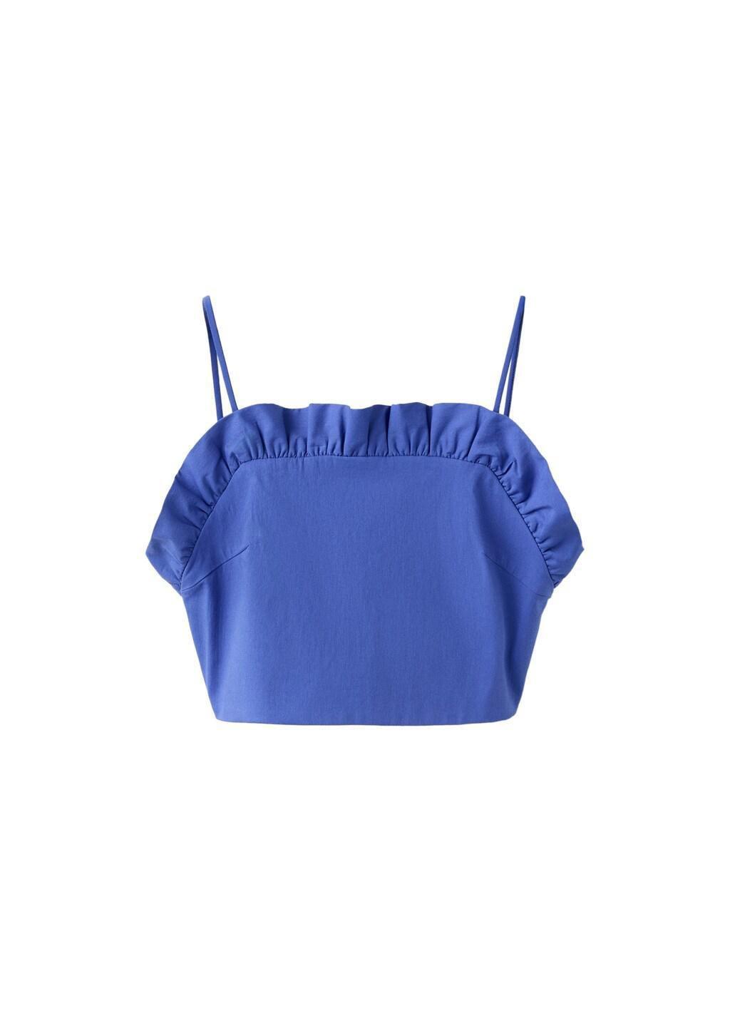 Blue Open Back Crop Top, 0201_52, large image number 6