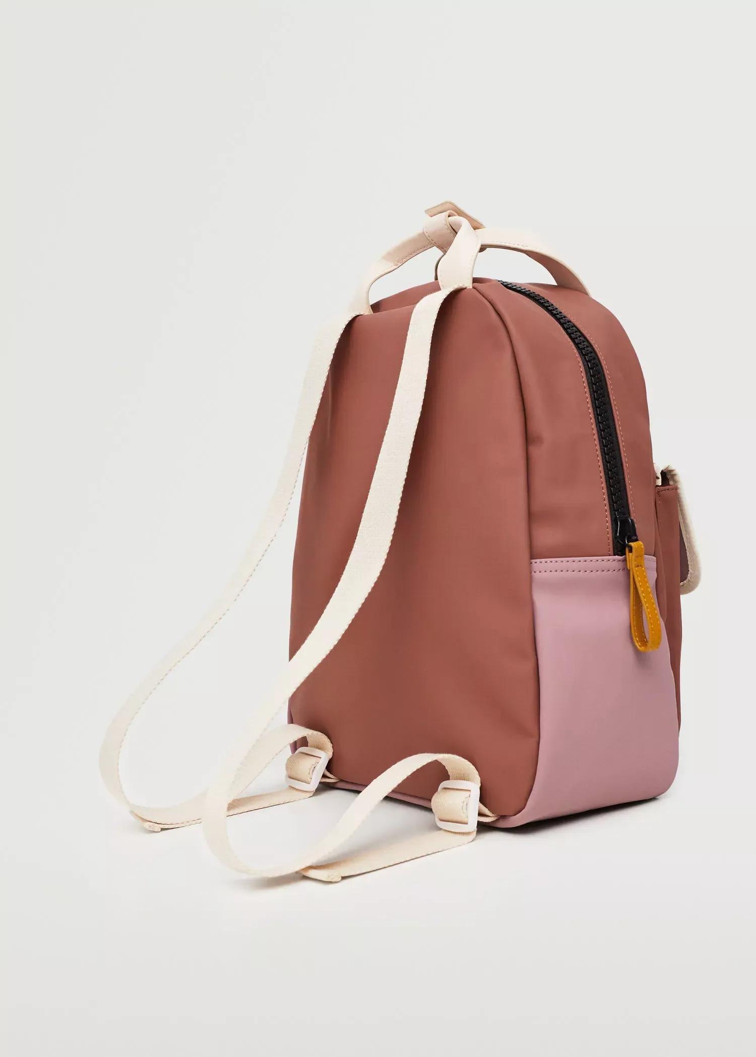 Pastel Pink Contrasting Rubber Backpack, Kids Girl, , large image number 1