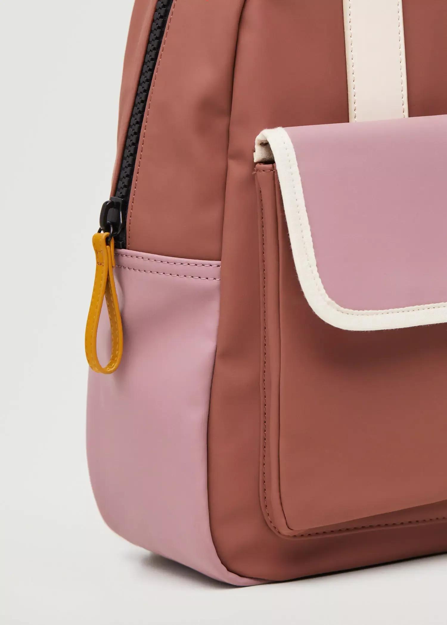 Pastel Pink Contrasting Rubber Backpack, Kids Girl, , large image number 3