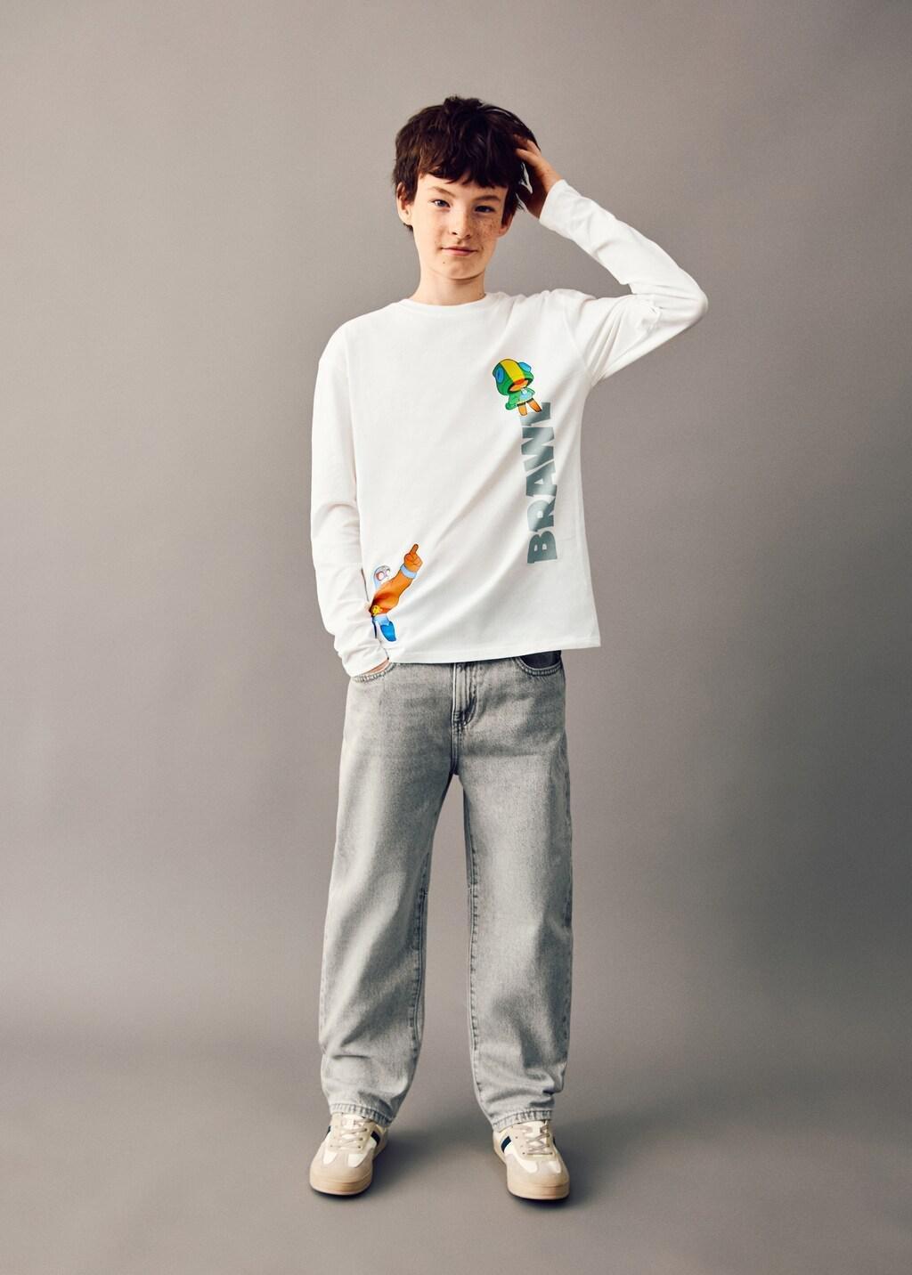 White Brawl Stars T-Shirt, Kids Boys, Natural White, medium