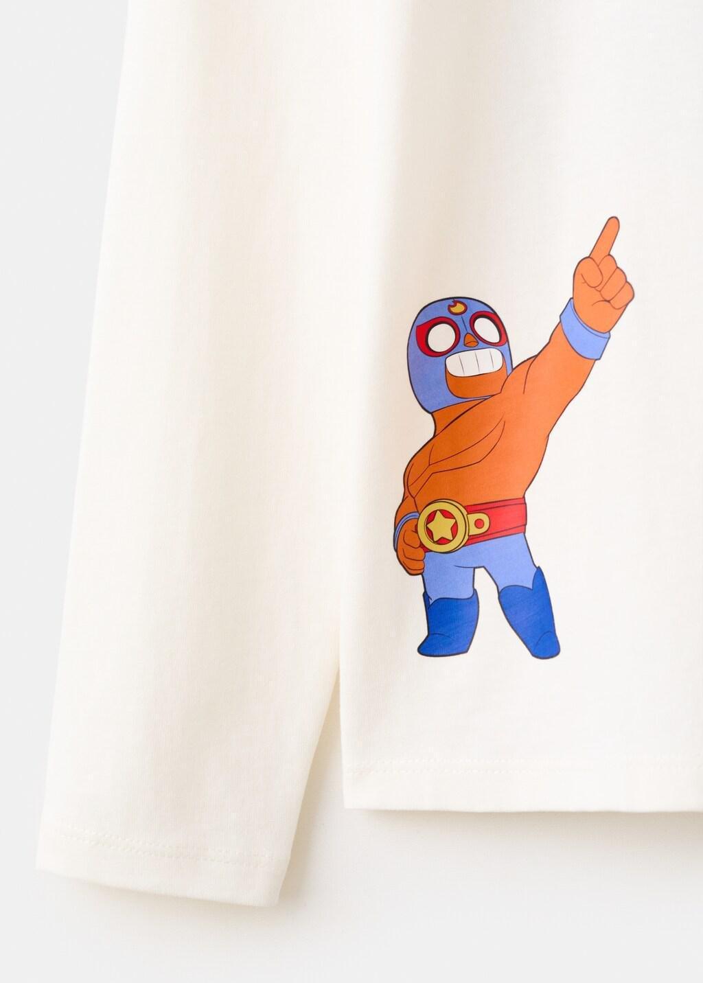 White Brawl Stars T-Shirt, Kids Boys, Natural White, large image number 5