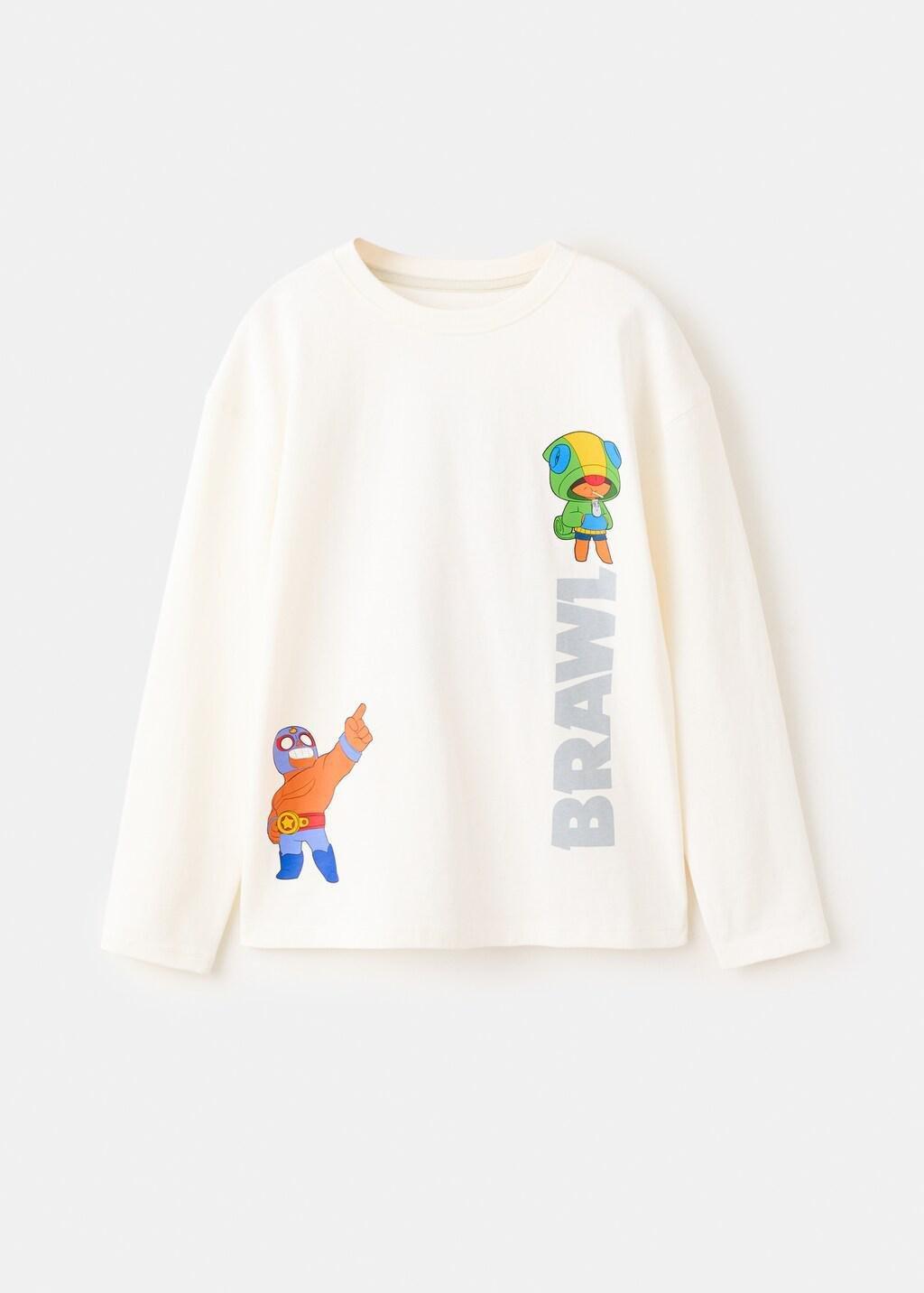 White Brawl Stars T-Shirt, Kids Boys, Natural White, large image number 7