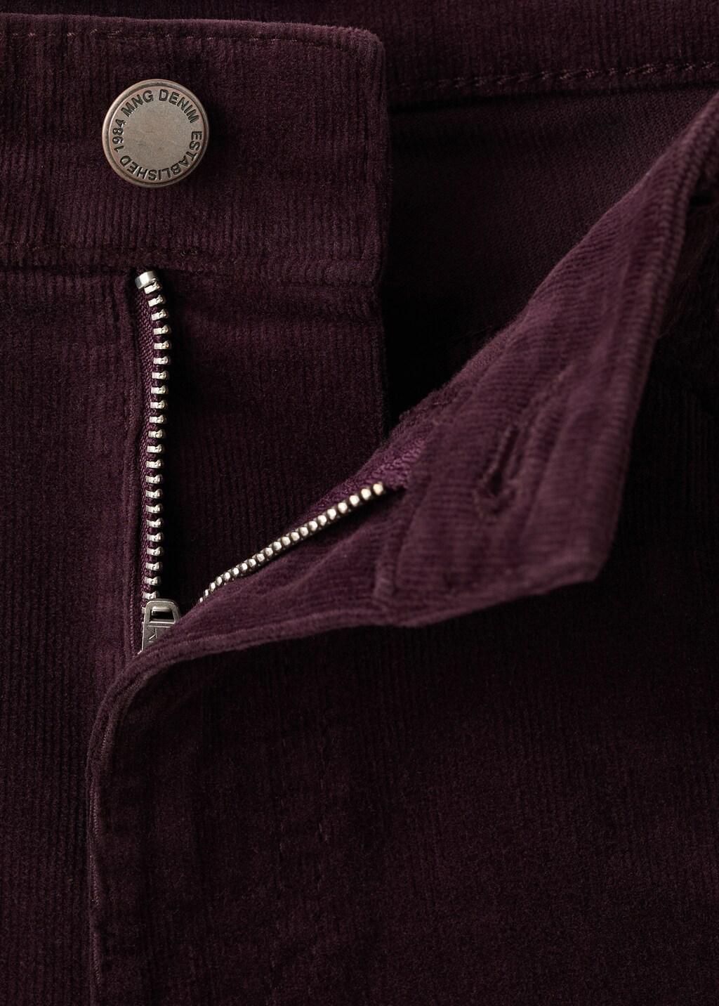 Burgundy Corduroy Flared Jeans, Dark Red, large image number 1