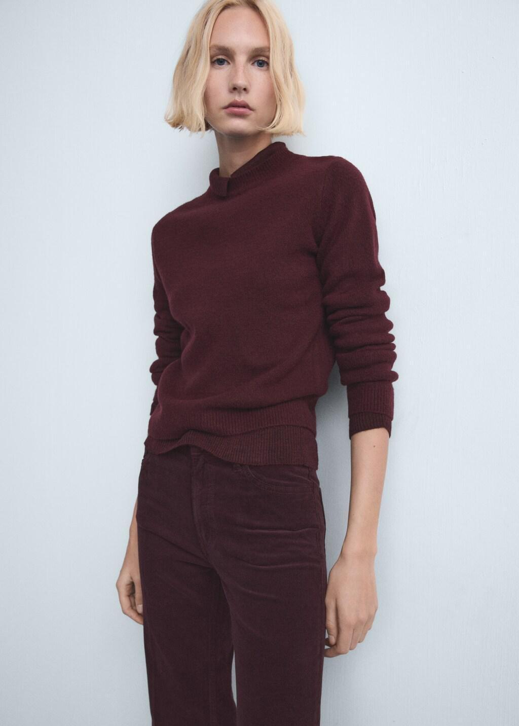 Burgundy Corduroy Flared Jeans, Dark Red, large image number 4