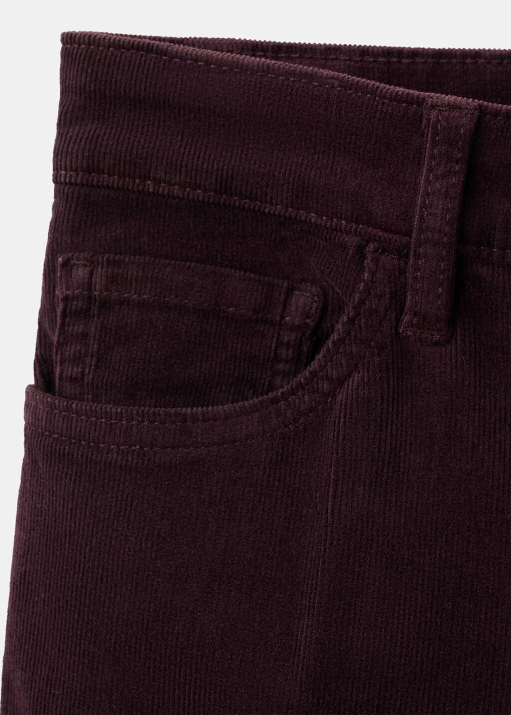 Burgundy Corduroy Flared Jeans, Dark Red, large image number 5