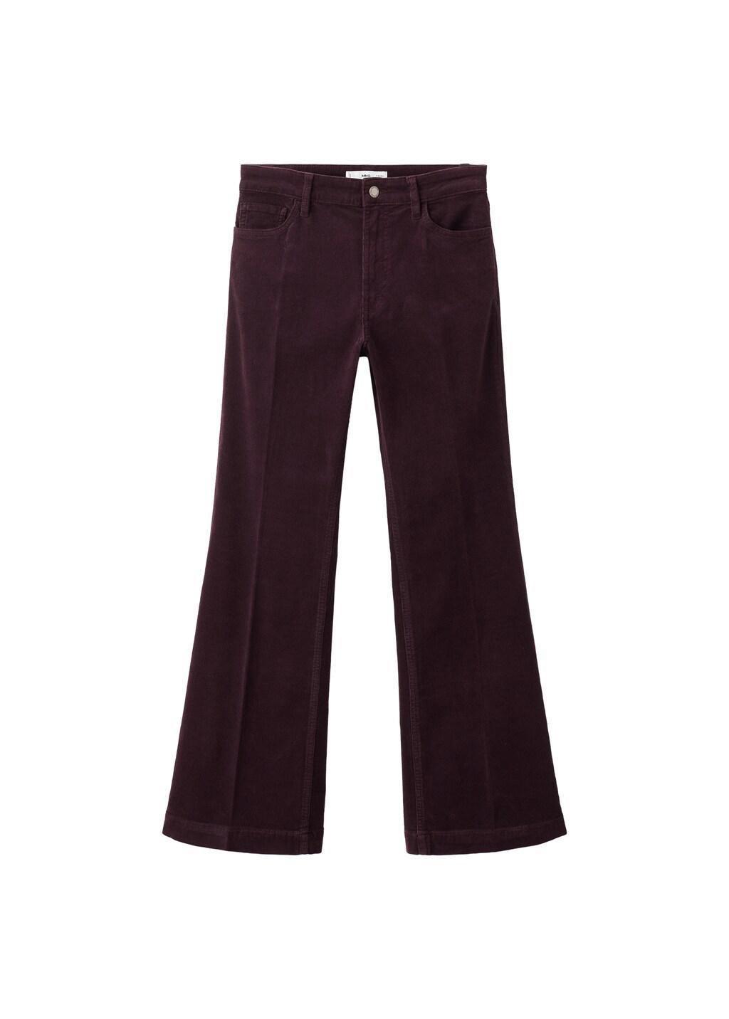 Burgundy Corduroy Flared Jeans, Dark Red, large image number 7