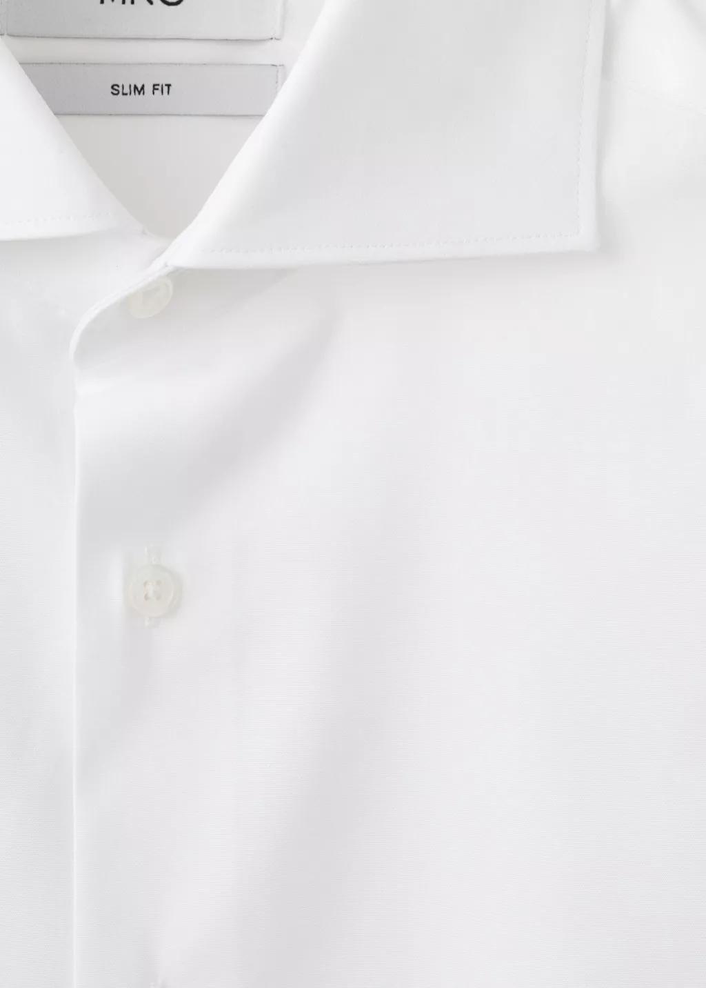 White Slim-Fit Cotton Poplin Suit Shirt, 0201_01, large image number 1
