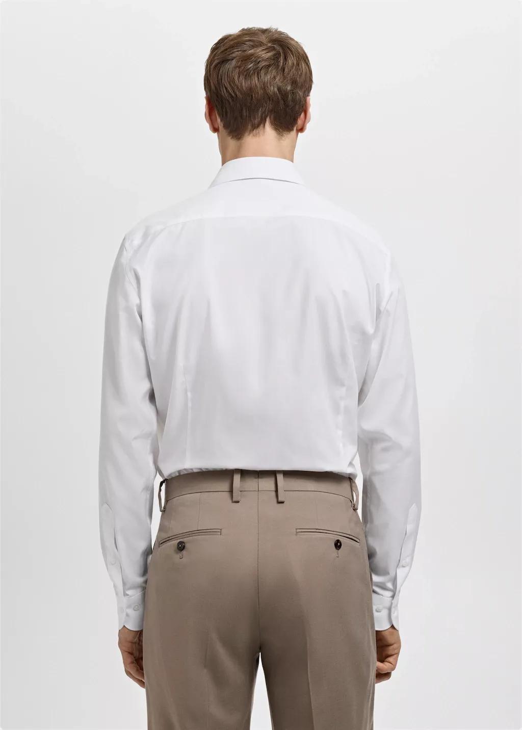 White Slim-Fit Cotton Poplin Suit Shirt, 0201_01, large image number 2