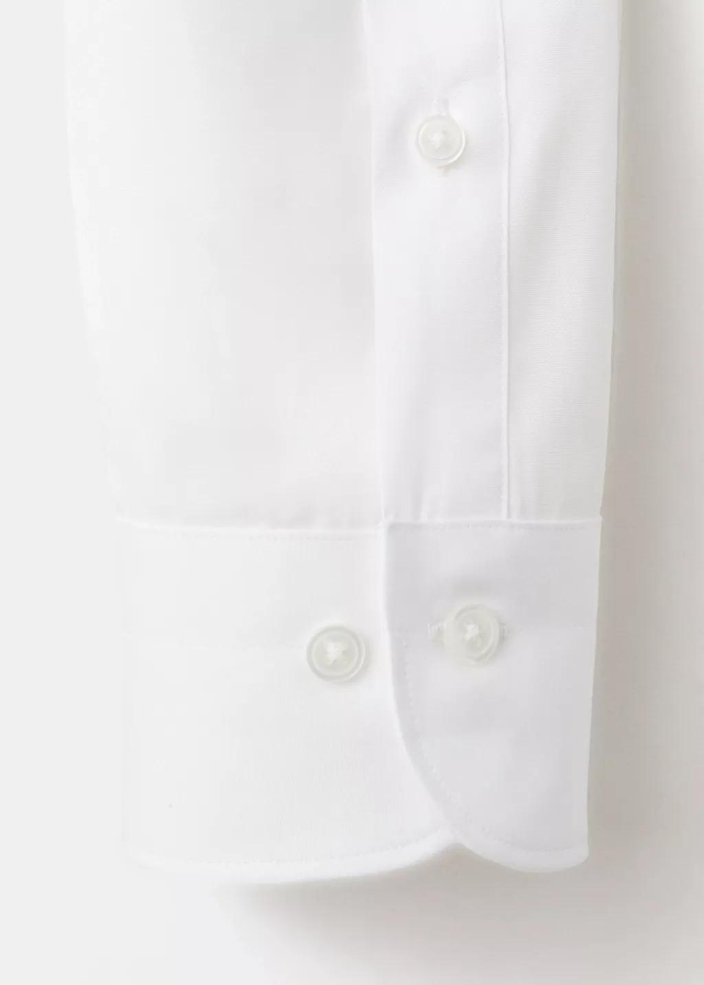 White Slim-Fit Cotton Poplin Suit Shirt, 0201_01, large image number 5