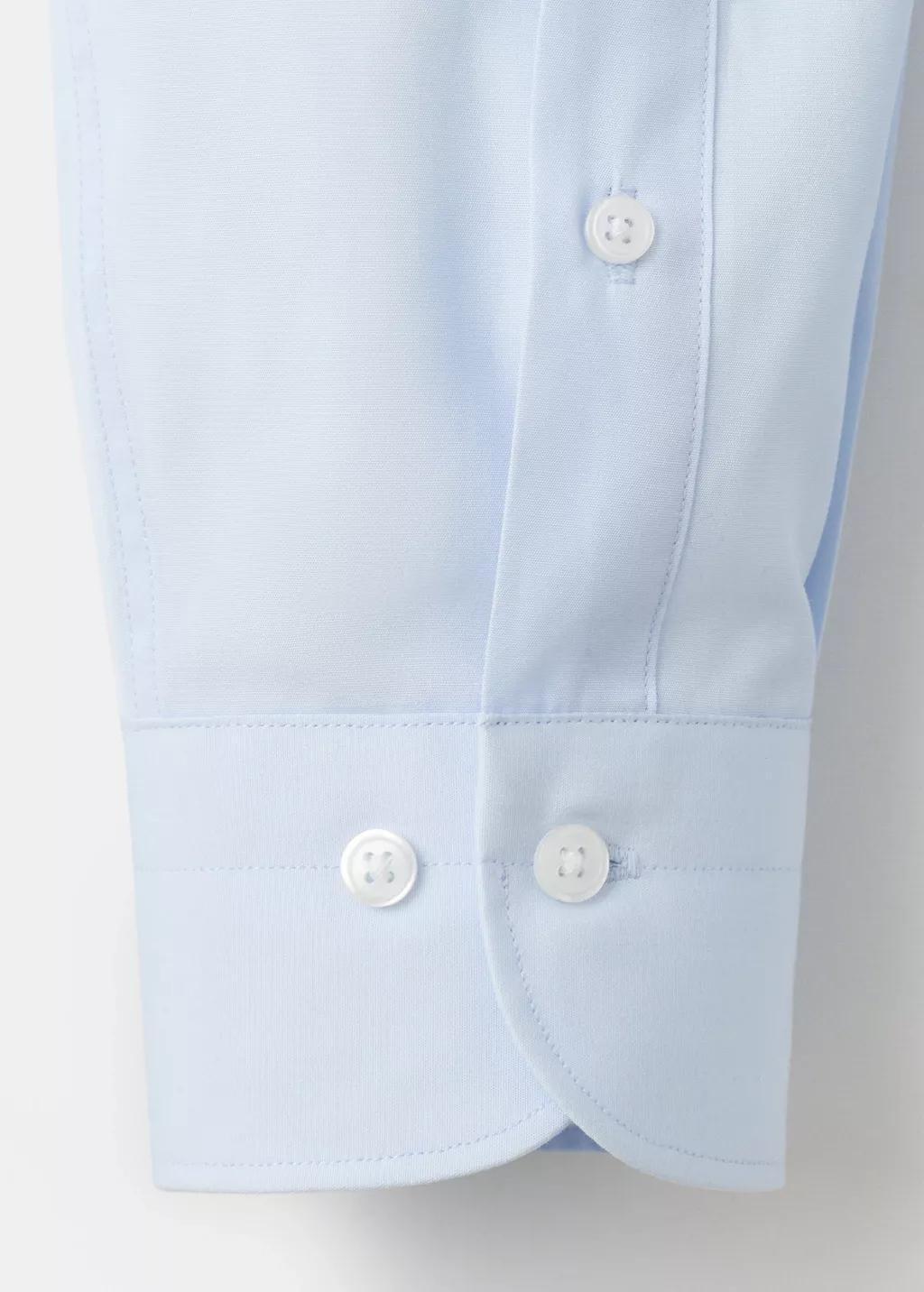 Blue Slim-Fit Cotton Poplin Suit Shirt, Light-Pastel Blue, large image number 5