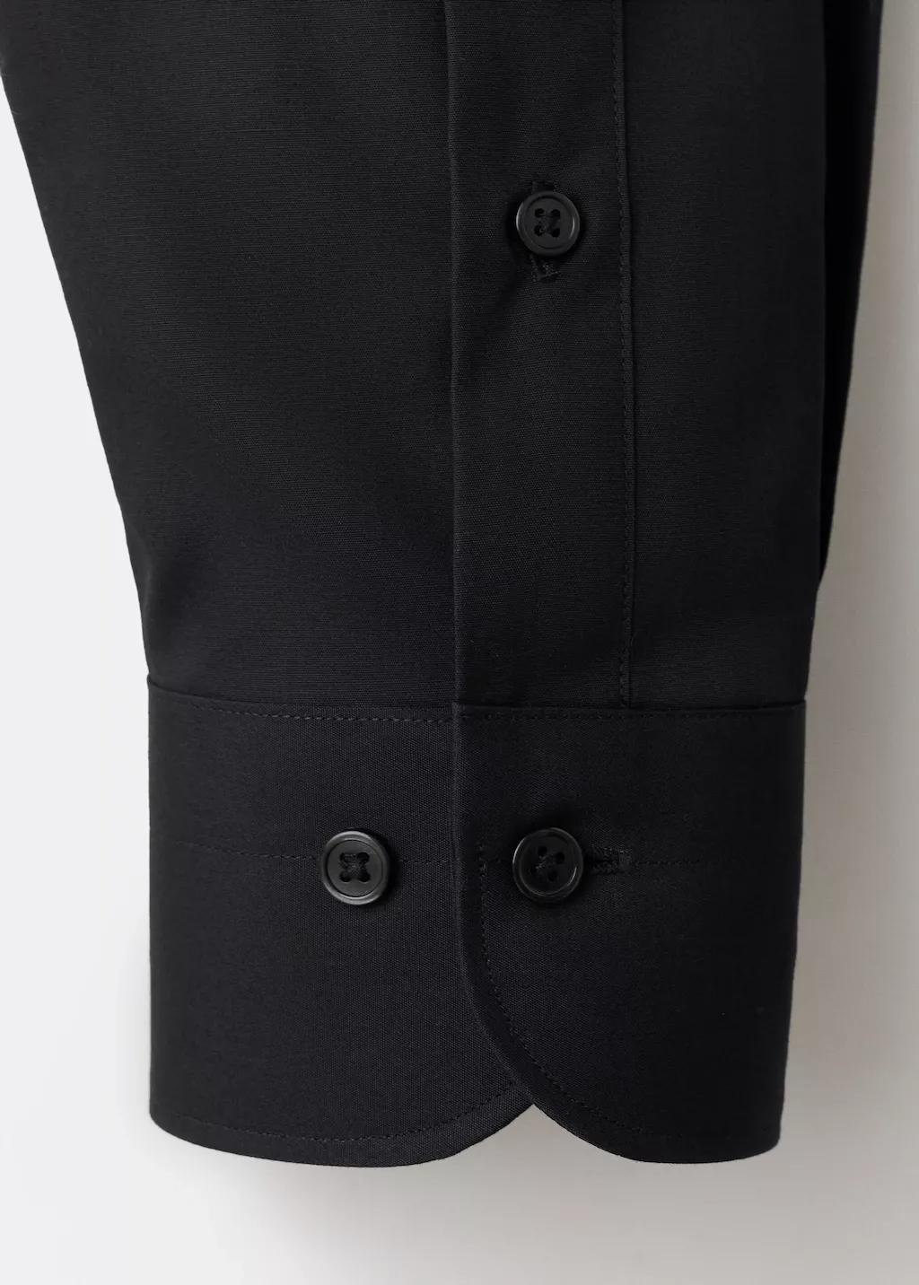 Black Slim-Fit Cotton Poplin Suit Shirt, Black, large image number 5
