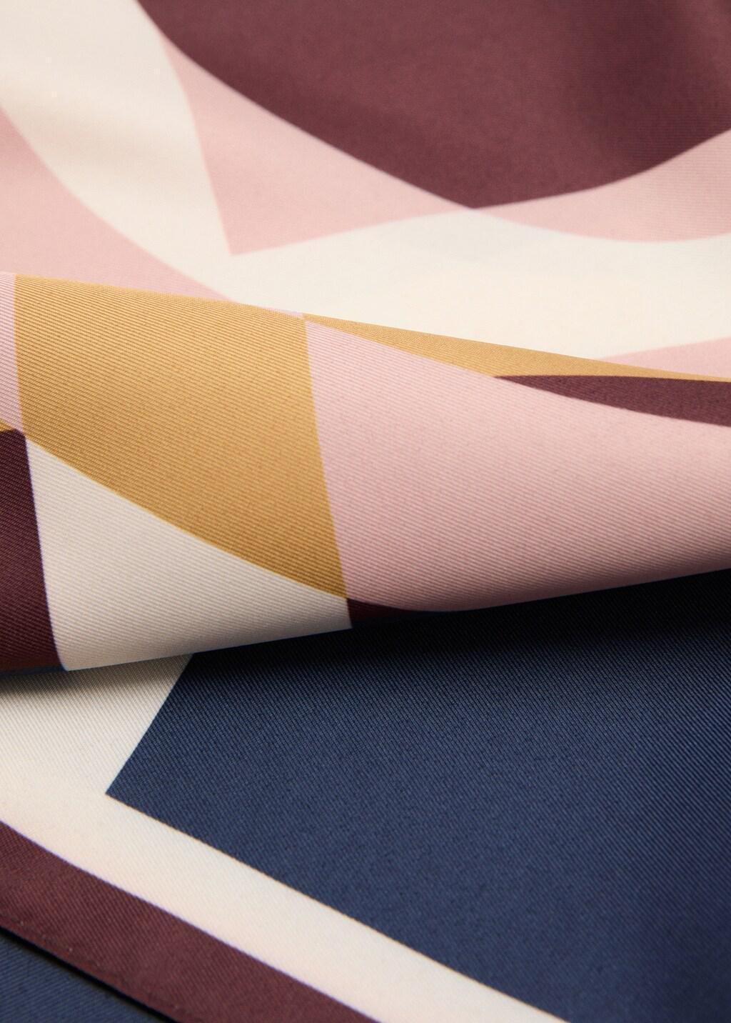 Navy Geometric Printed Foulard, Navy, large image number 3