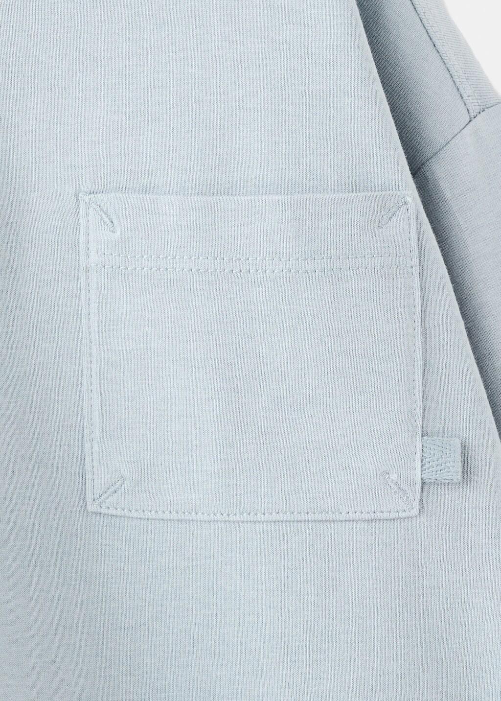 Blue Pocket Cotton T-Shirt, Baby Boys, Light-Pastel Blue, large image number 1