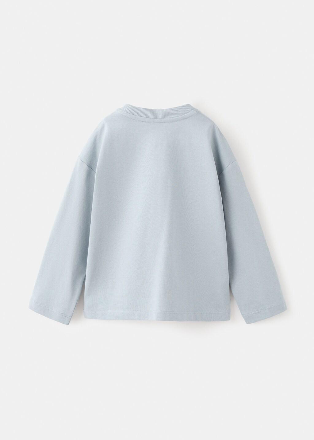 Blue Pocket Cotton T-Shirt, Baby Boys, Light-Pastel Blue, large image number 2