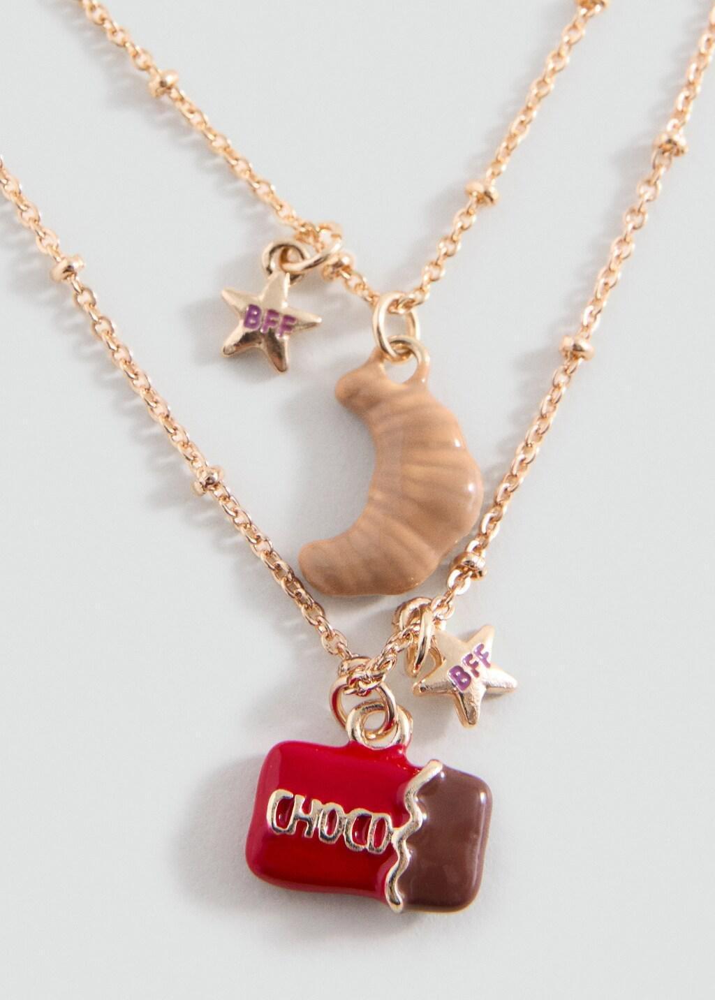 Gold Necklaces, Set Of 2,Kids Girls, Gold, medium