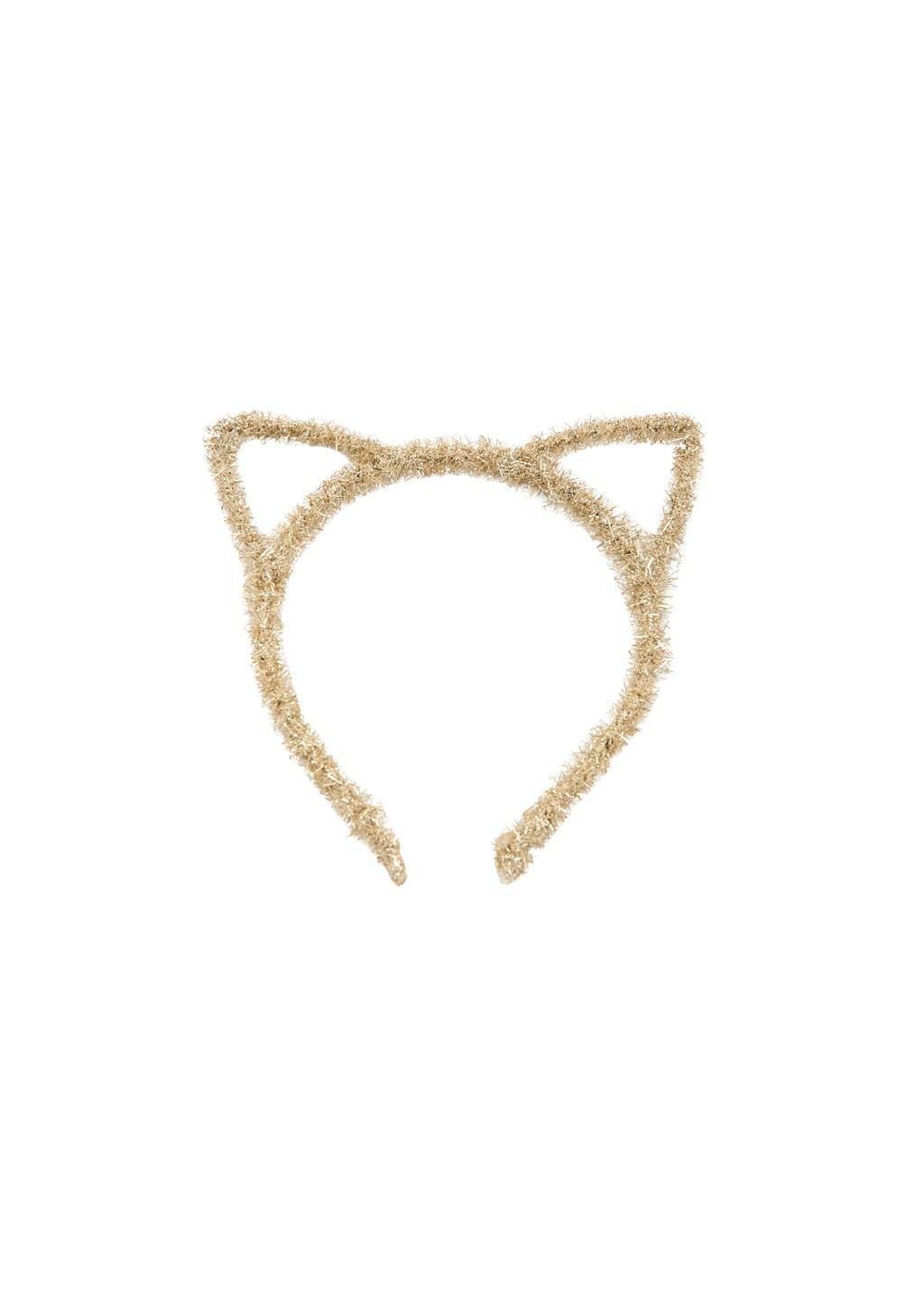 GOLD Kitten ear hairband, Kids Girl, Gold, large image number 1