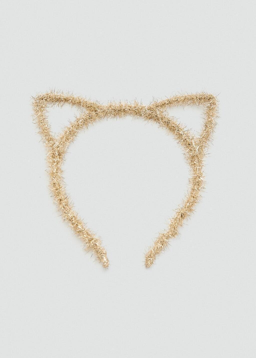 GOLD Kitten ear hairband, Kids Girl, Gold, medium