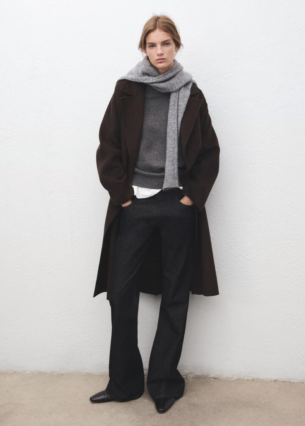 Brown Handmade Oversized Wool Coat, Dark Brown, large image number 0